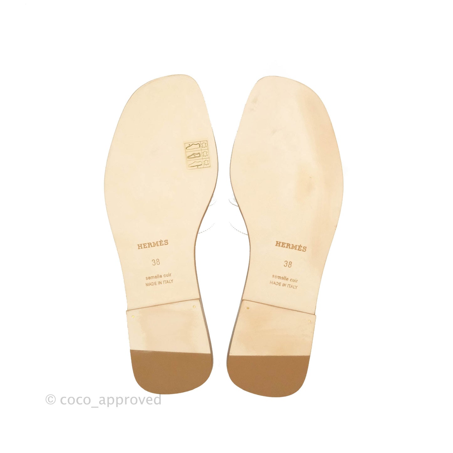 Hermès Oran Sandals in White Size 38