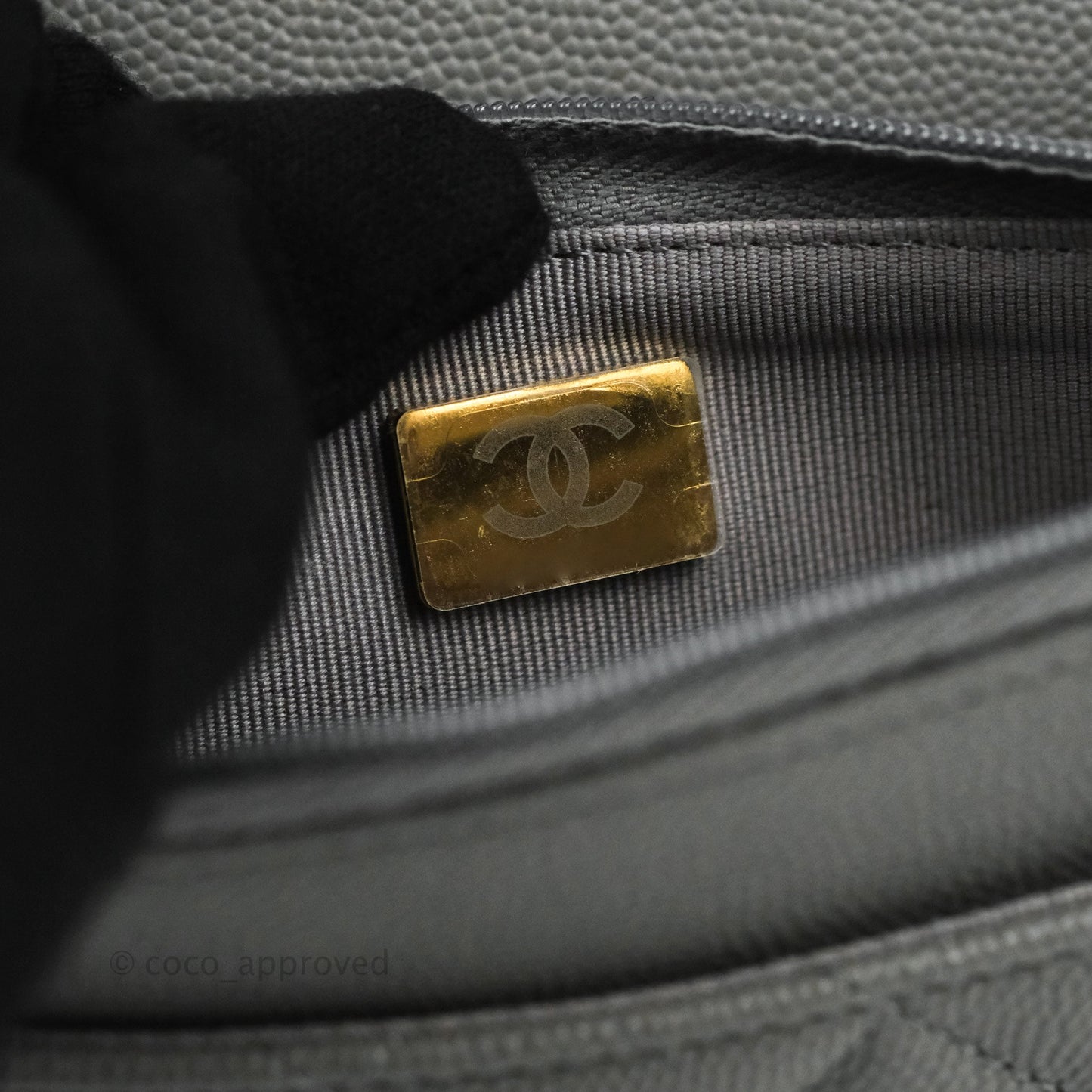 Chanel Quilted Classic Wallet on Chain WOC Grey Caviar Gold Hardware