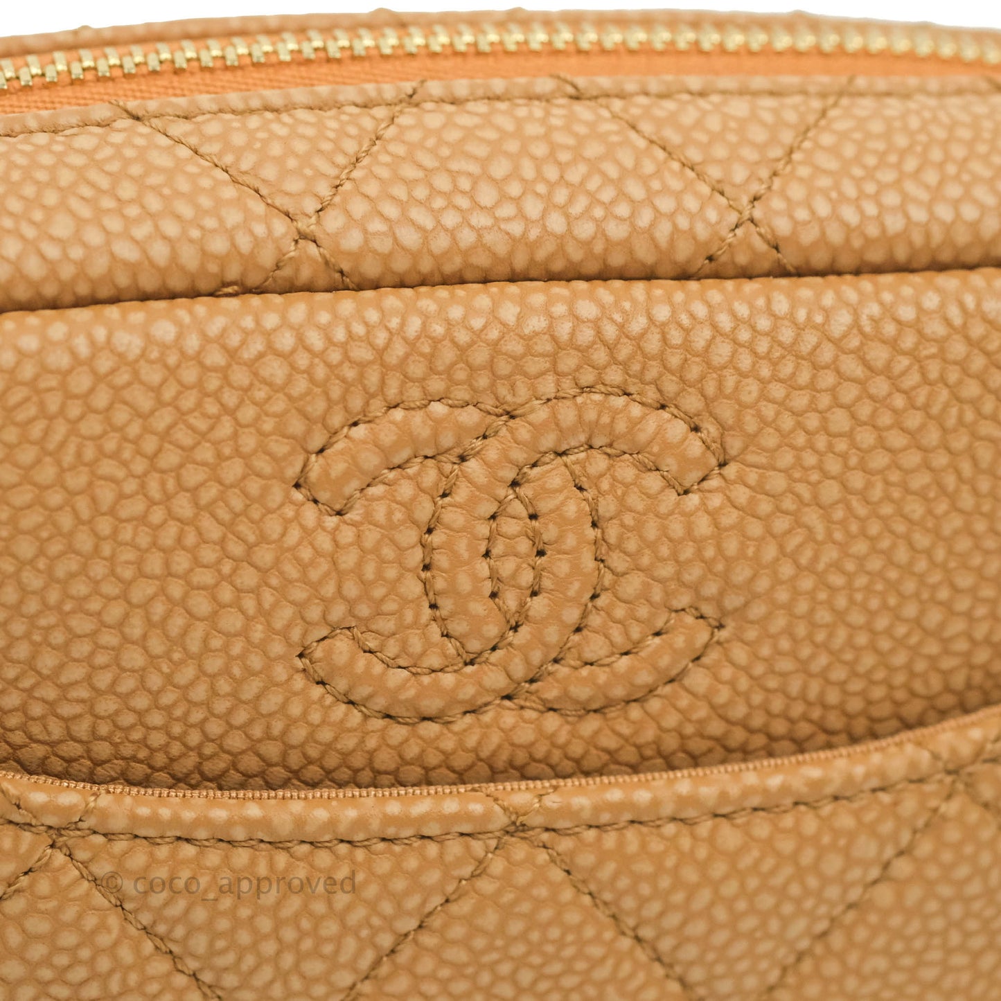 Chanel Camera Bag Caramel Dark Beige Caviar Gold Hardware