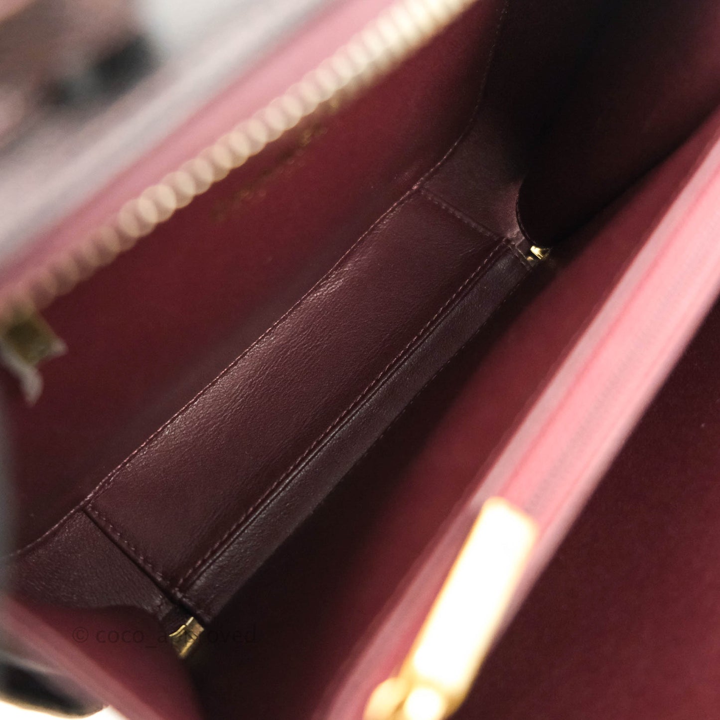 Chanel Quilted Medium CC Filigree Vanity Case Iridescent Burgundy Caviar Gold Hardware