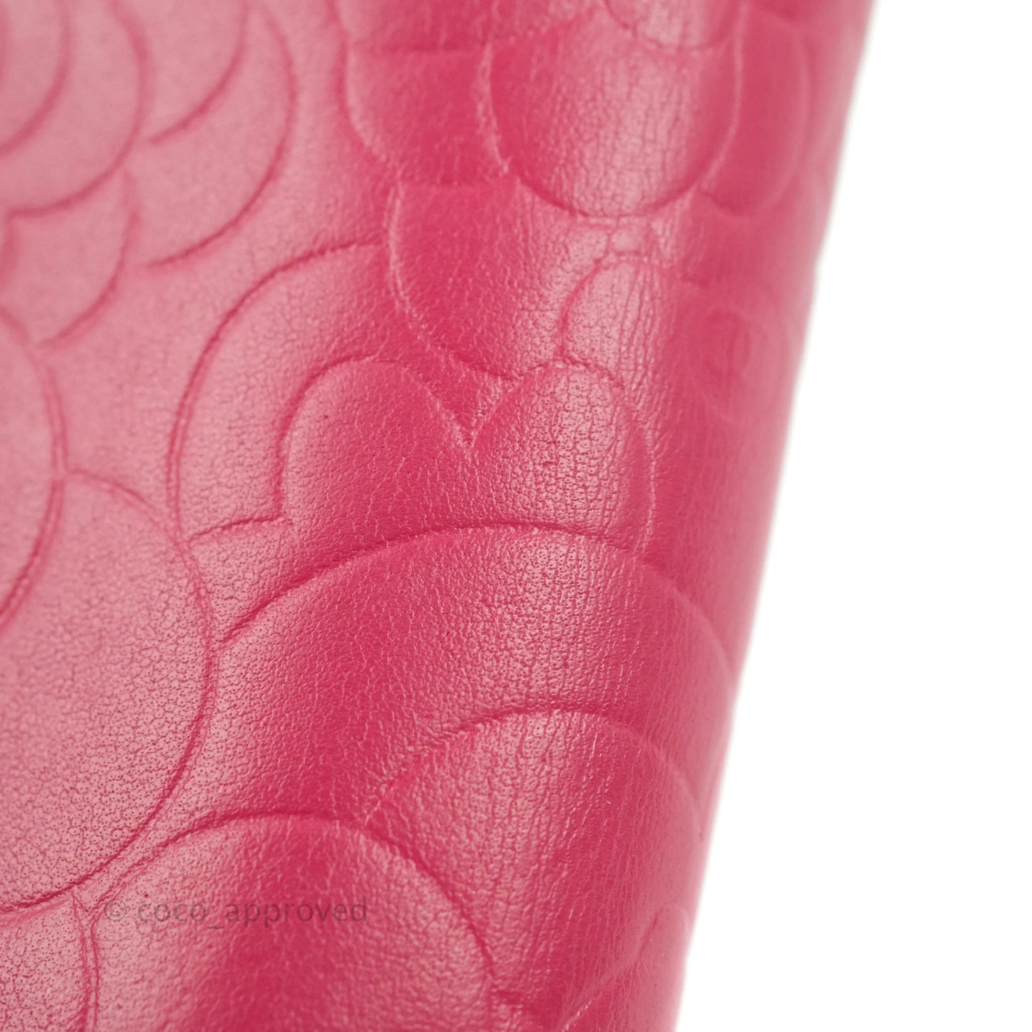 Chanel Wallet in Pink Camellia Embossed Lambskin