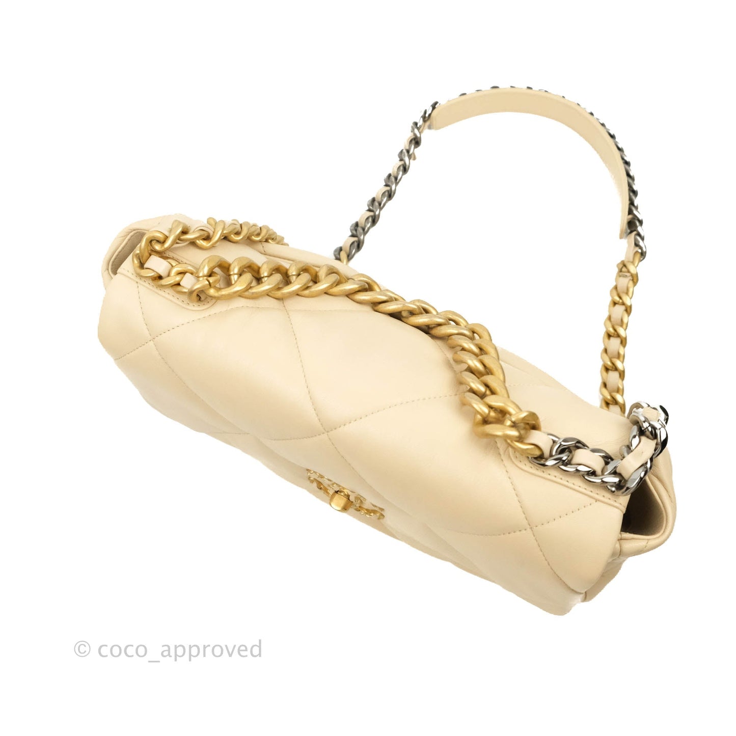 Chanel 19 Medium Beige Goatskin Mixed Hardware 20A