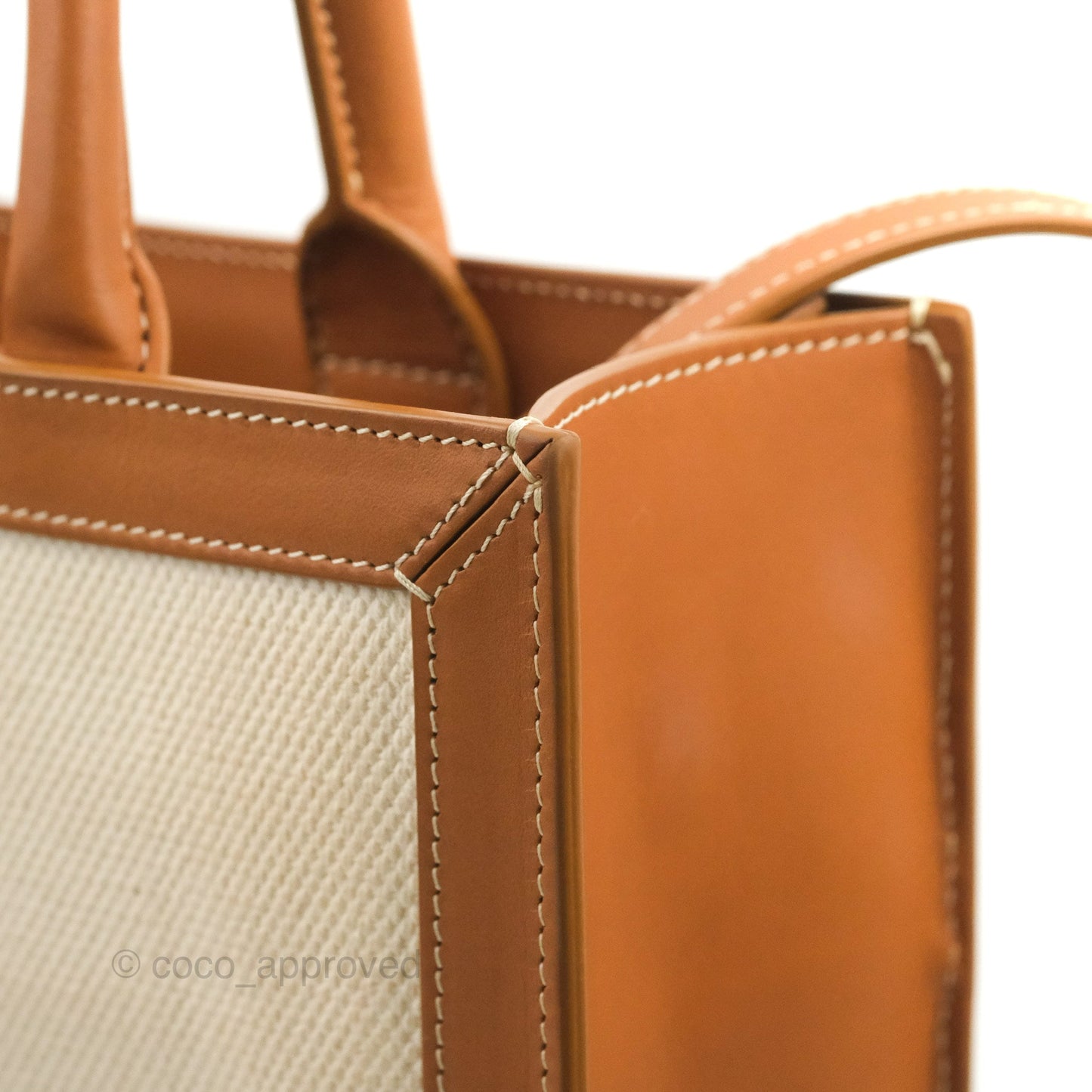 Celine Small Vertical Cabas Tote With Celine Print Natural/Tan