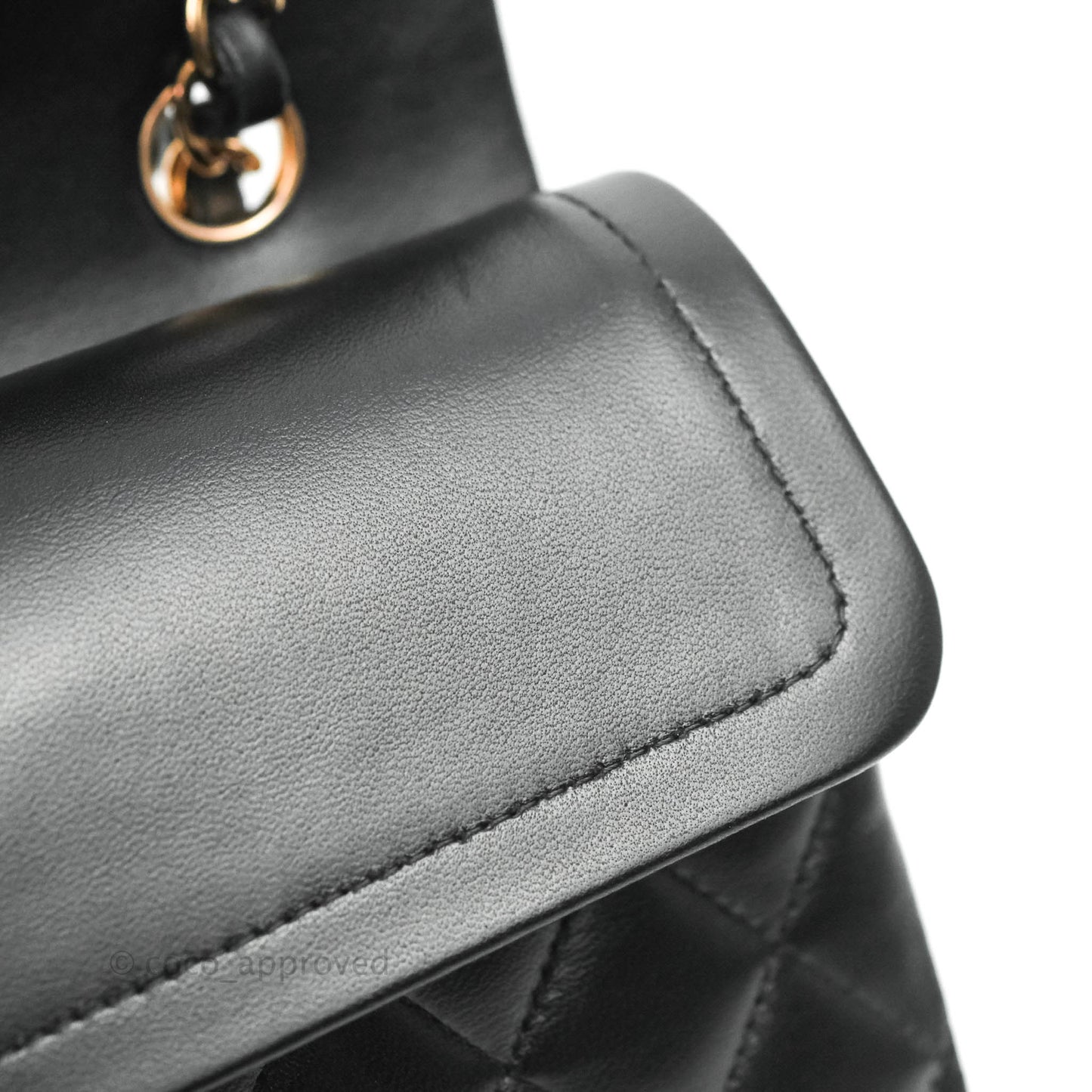 Chanel Classic Small S/M Flap Black Lambskin Rose Pink-Gold Hardware