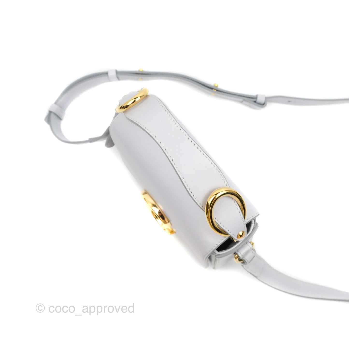 Chloé Mini C Bag Light Cloud Shiny/Suede Calfskin