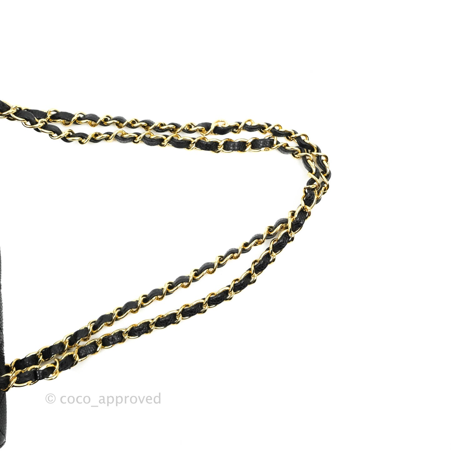 Chanel Classic M/L Medium Double Flap Black Caviar 24k Gold Hardware