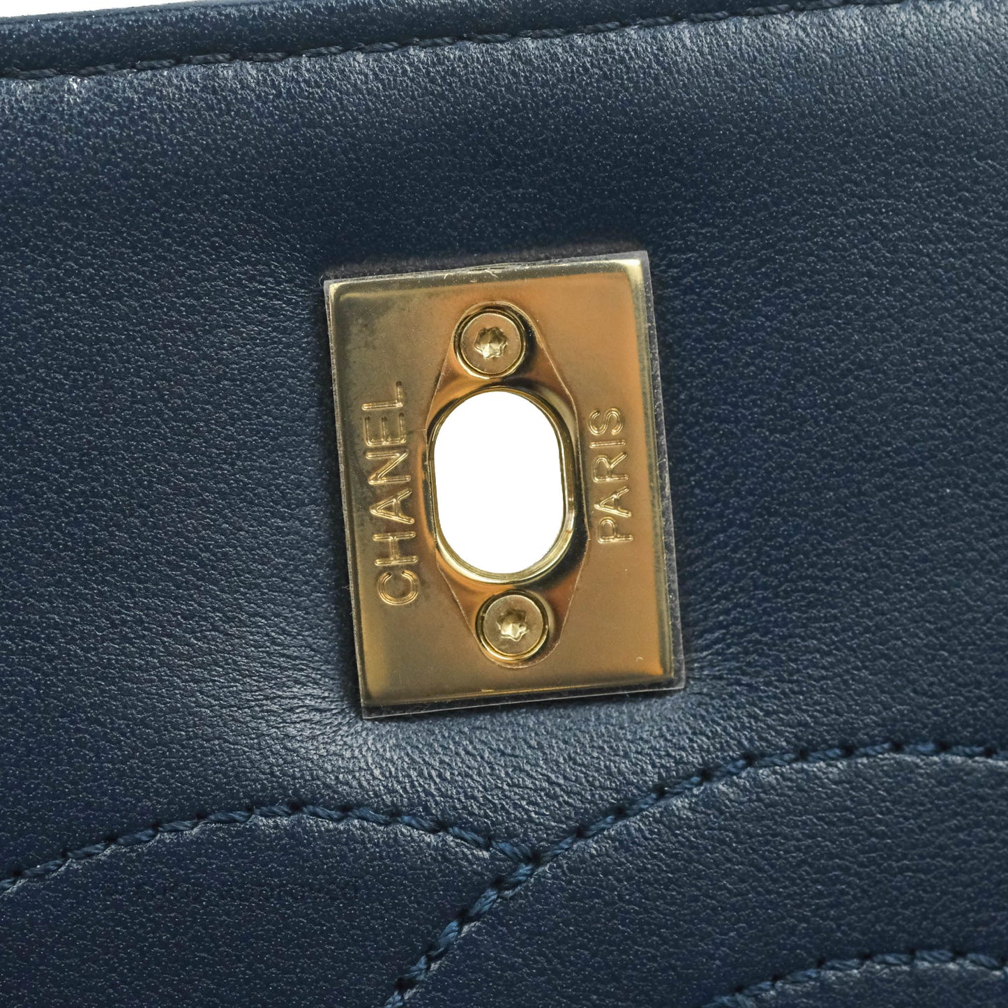 Chanel Small Trendy CC Navy Lambskin Gold Hardware