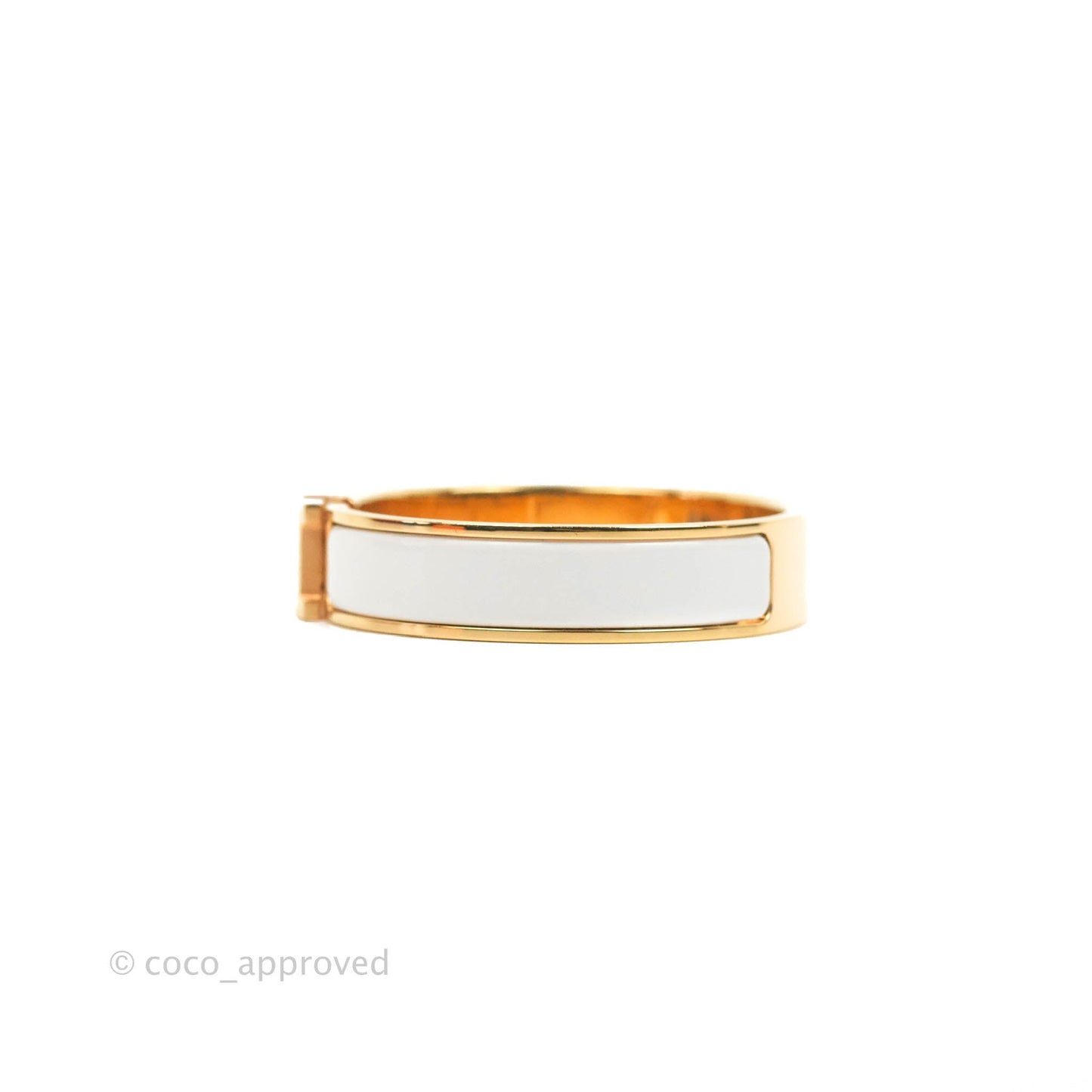 Hermès Clic H Bracelet White Rose Gold PM