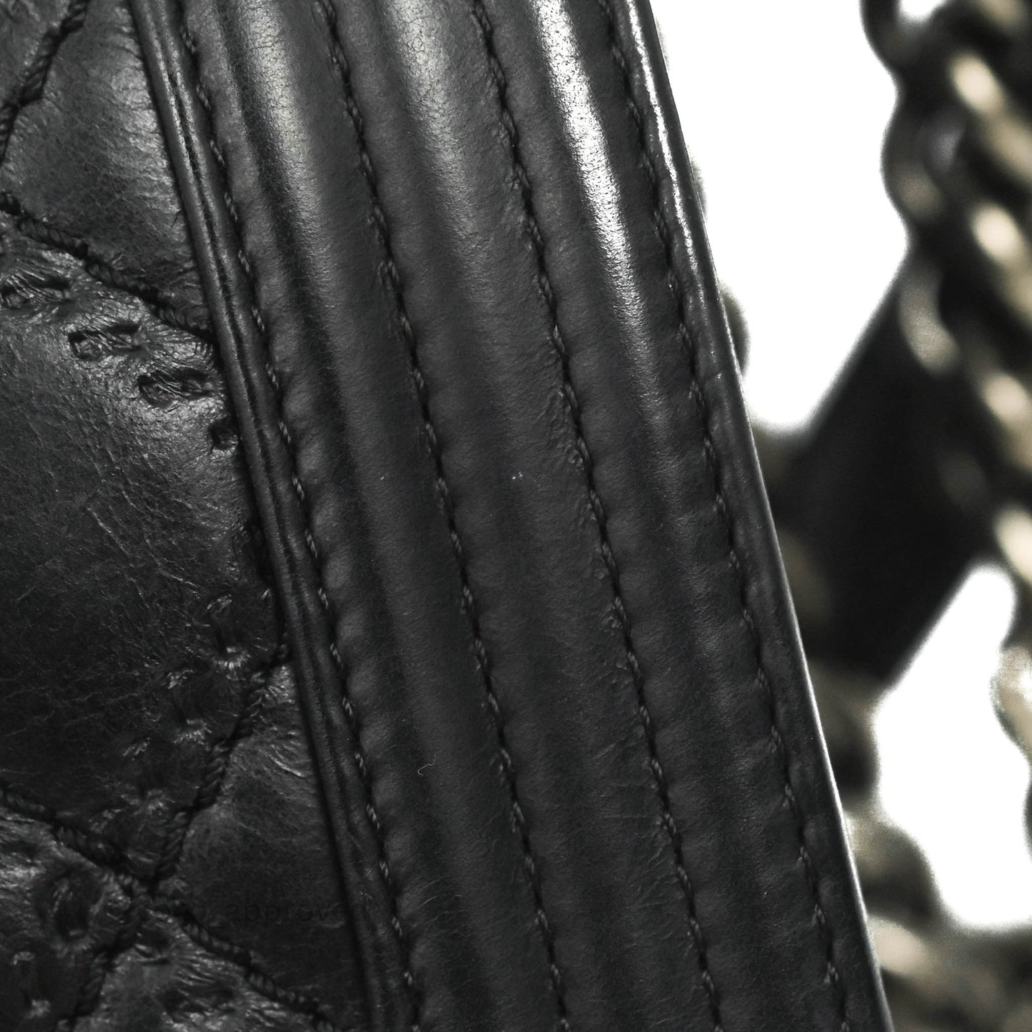 Chanel Small Boy Double Stitch Black Calfskin Ruthenium Hardware