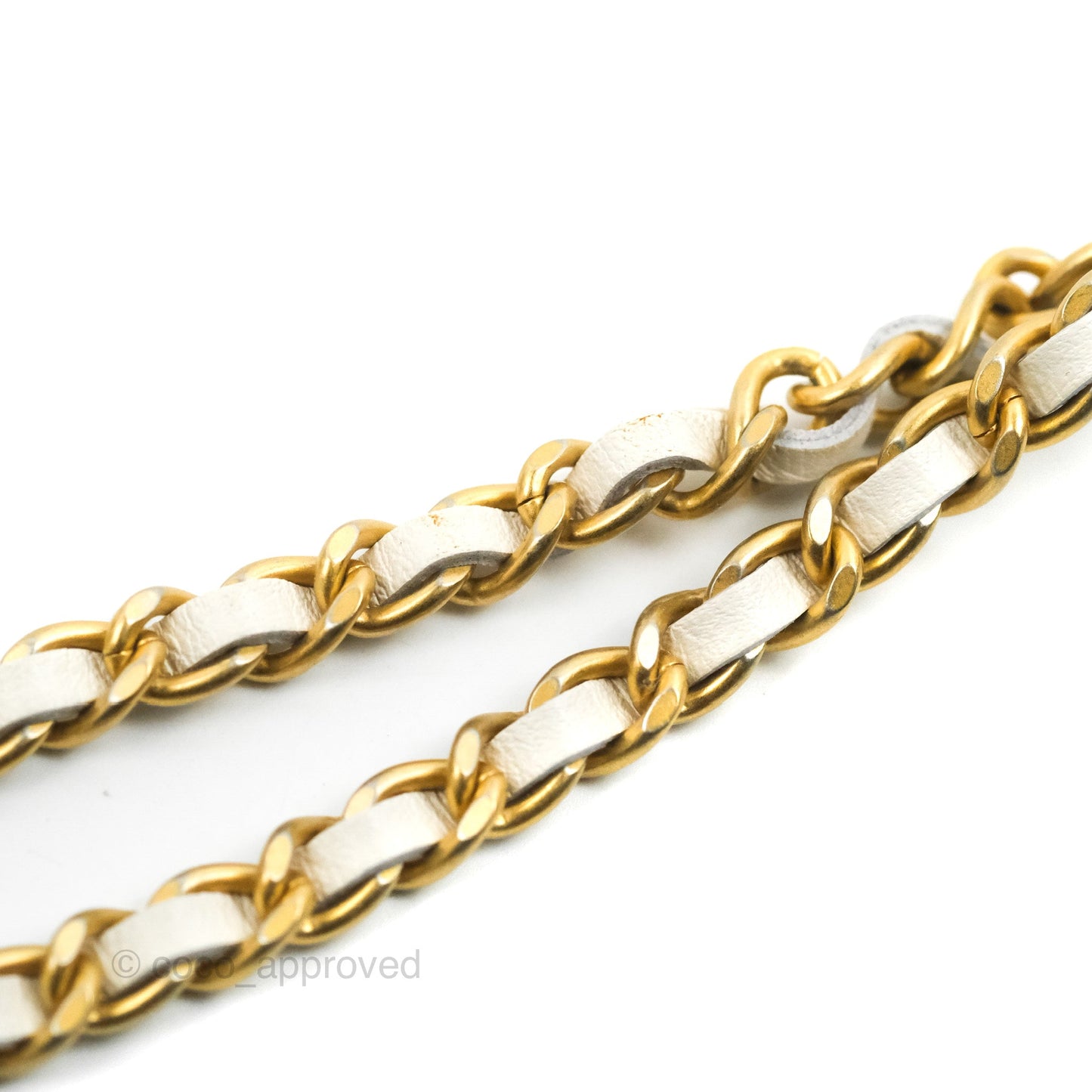 Chanel Quilted Mini Perfect Fit Vanity With Chain White Calfskin Aged Gold Hardware