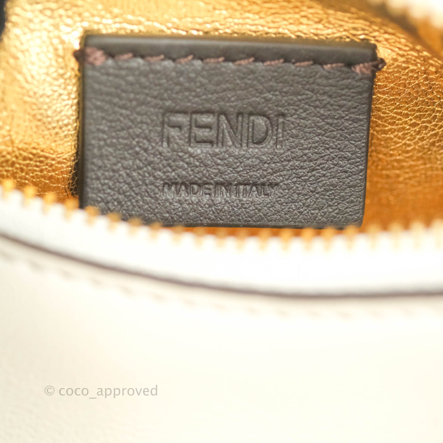 Fendi Nano Fendigraphy Hobo Bag White Gold Hardware With Twilly