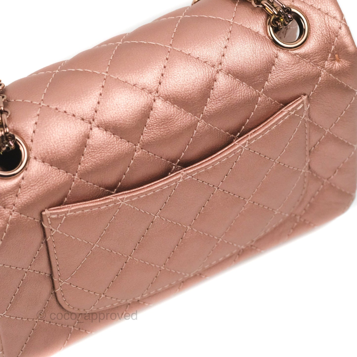 Chanel Mini Reissue 224 Metallic Calfskin Rose Gold