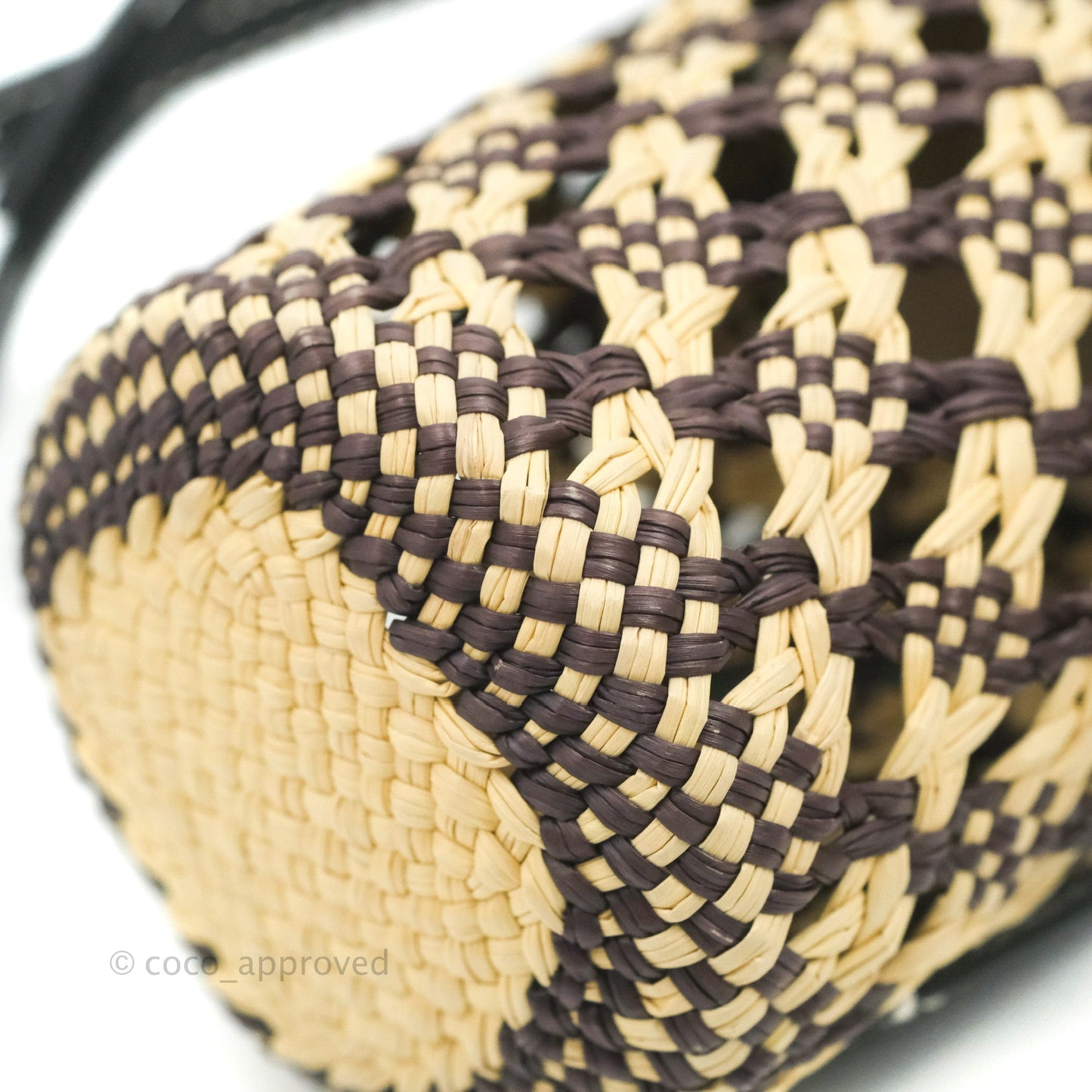 Loewe Cylinder Pocket In Raffia and Calfskin