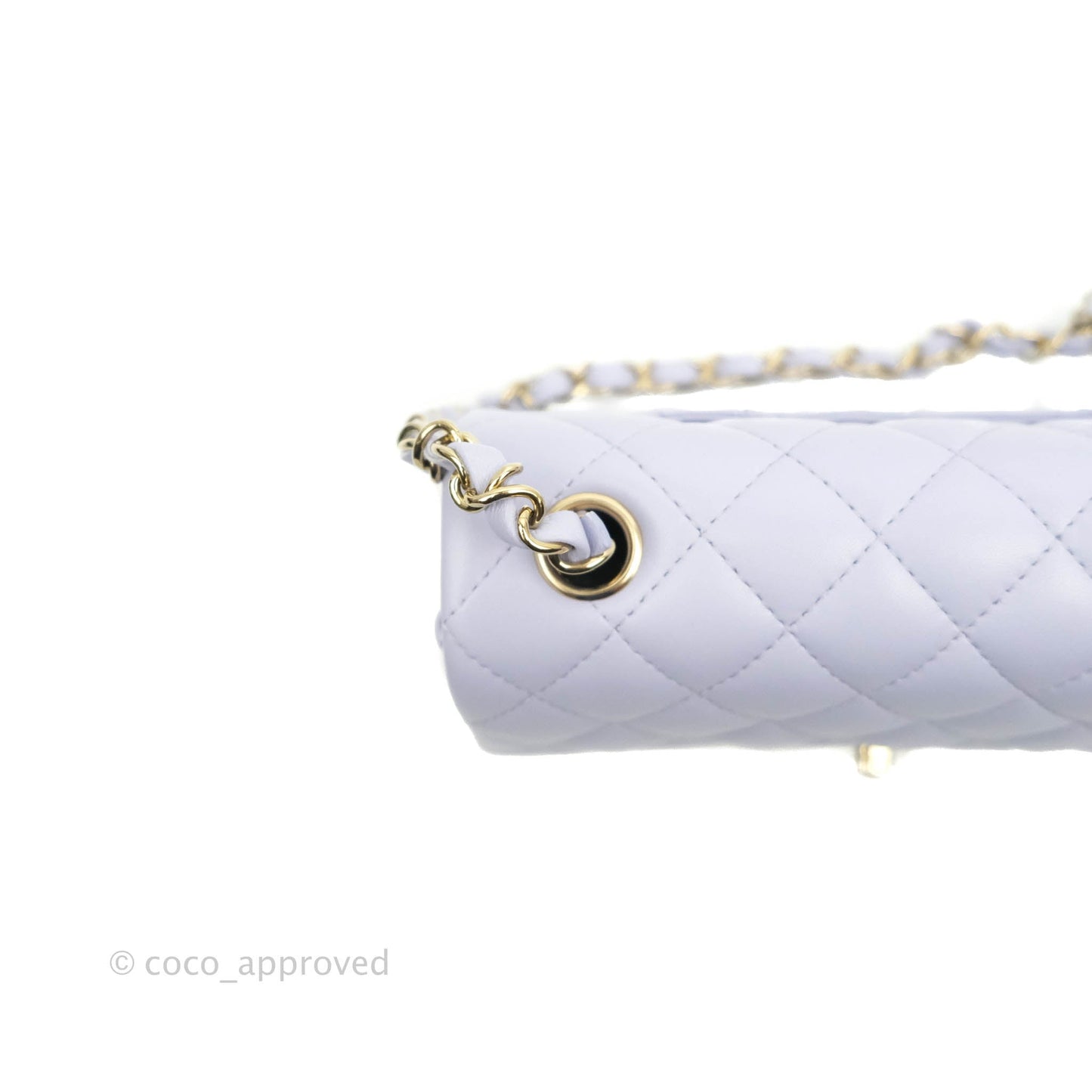 Chanel Quilted Mini Rectangular Lilac Lambskin Gold Hardware 21K