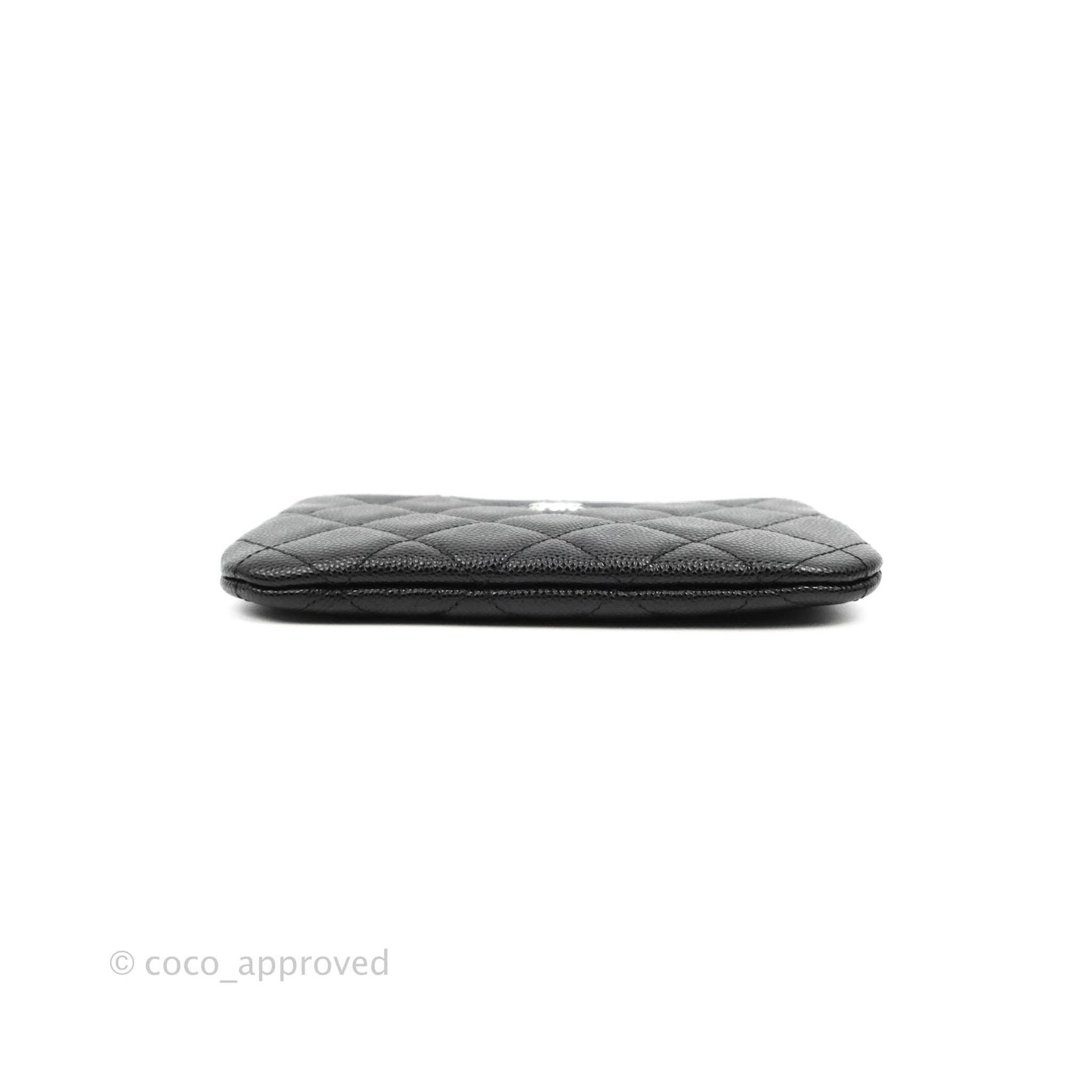 Chanel Quilted Mini O Case Black Caviar Silver Hardware