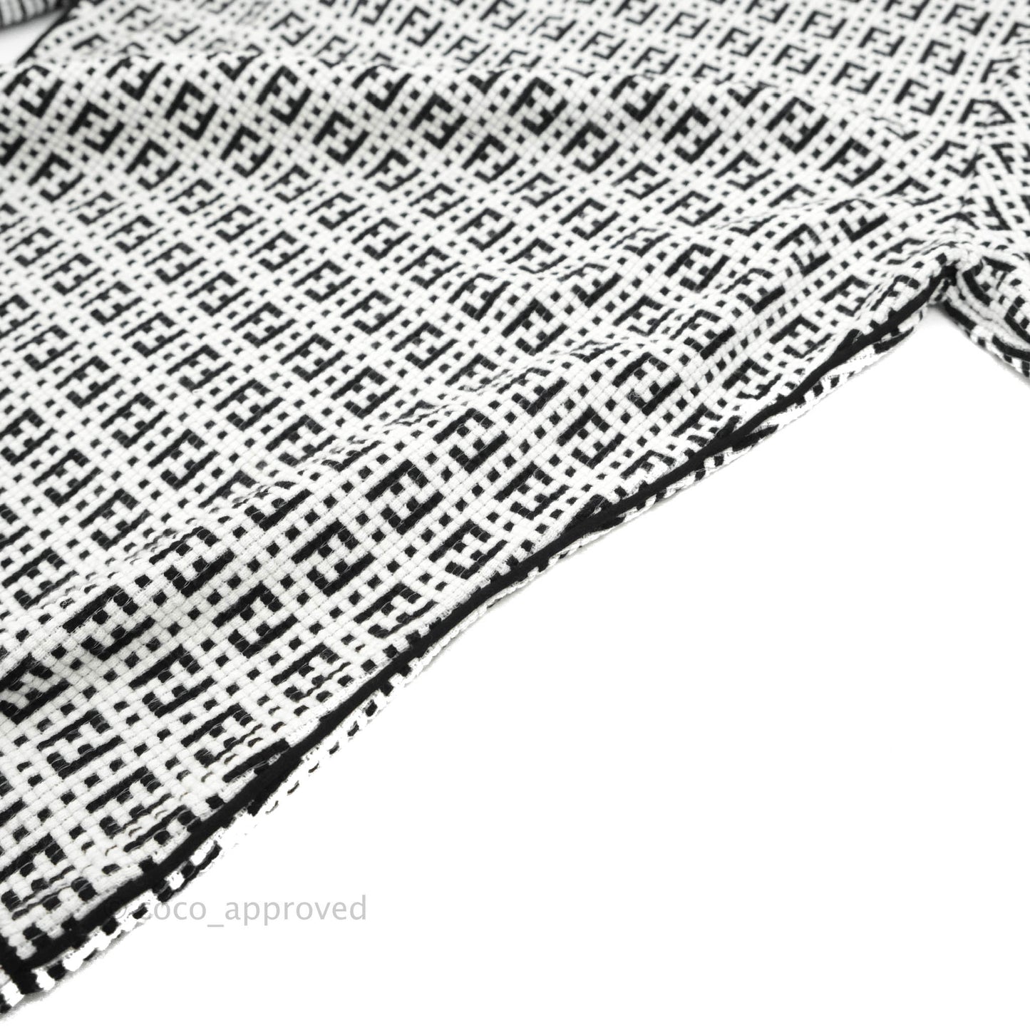 Fendi FF Pattern Woven White Top