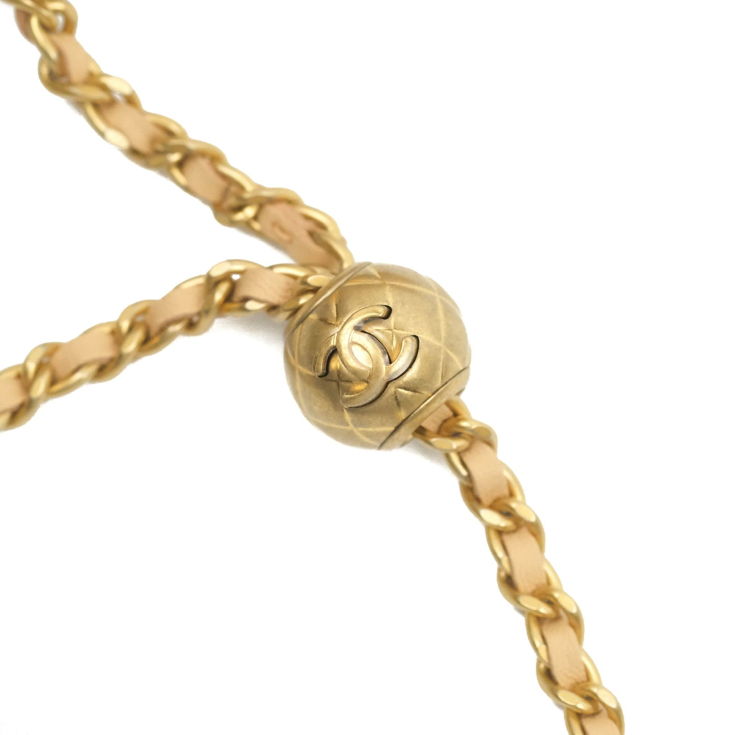 Chanel Quilted Pearl Crush Wallet on Chain WOC Beige Lambskin Aged Gold Hardware
