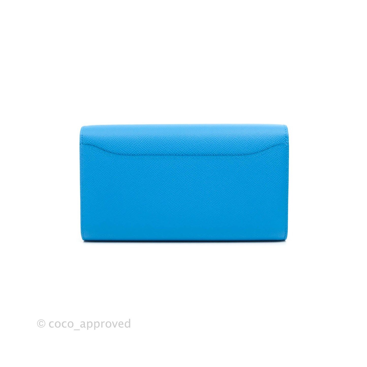 Hermès Constance Long To Go Wallet Alligator Leather Lock Blue Epsom Palladium Hardware