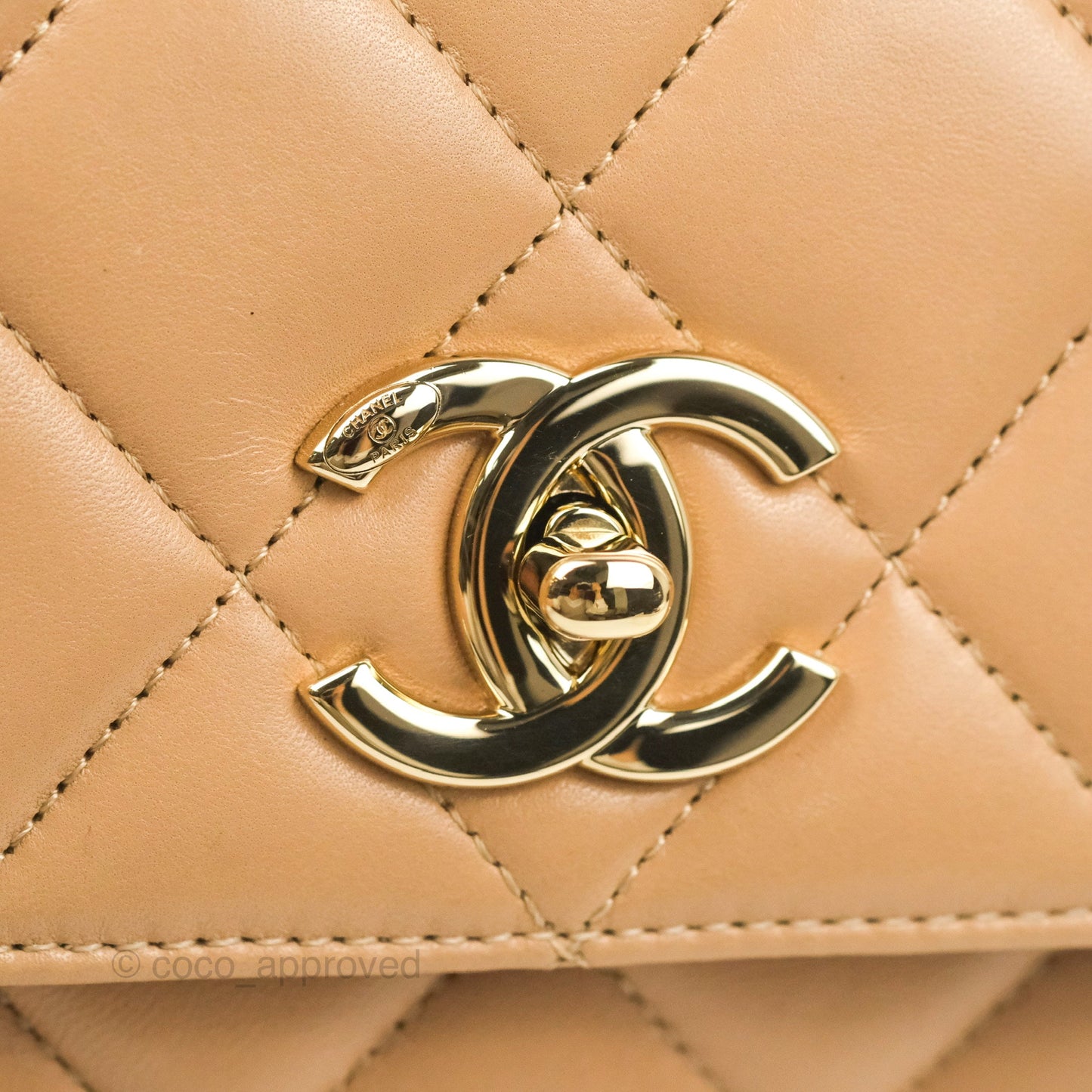 Chanel Small Trendy CC Beige Lambskin Gold Hardware
