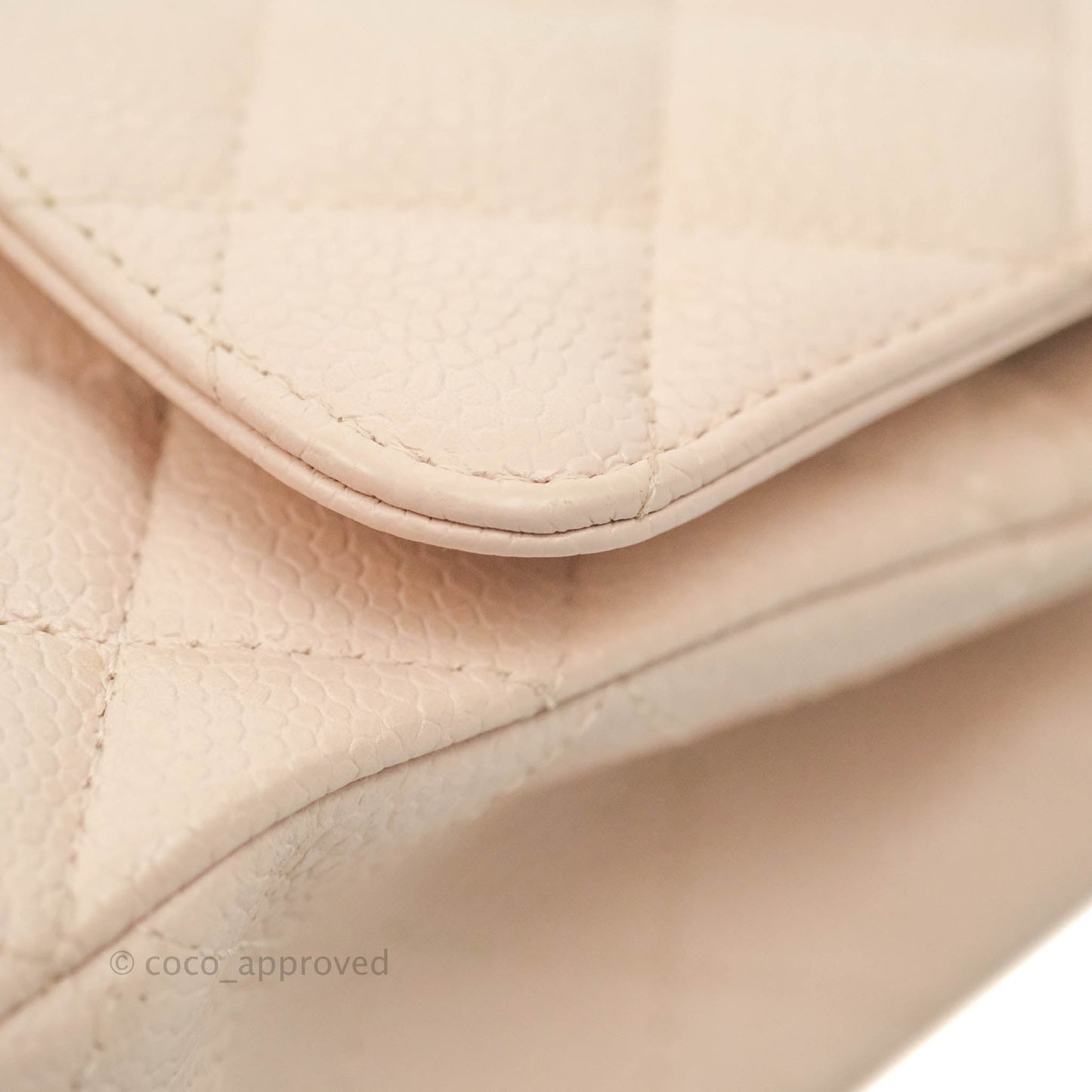Chanel Classic M/L Medium Flap Quilted Sakura Pink Caviar Silver Hardware
