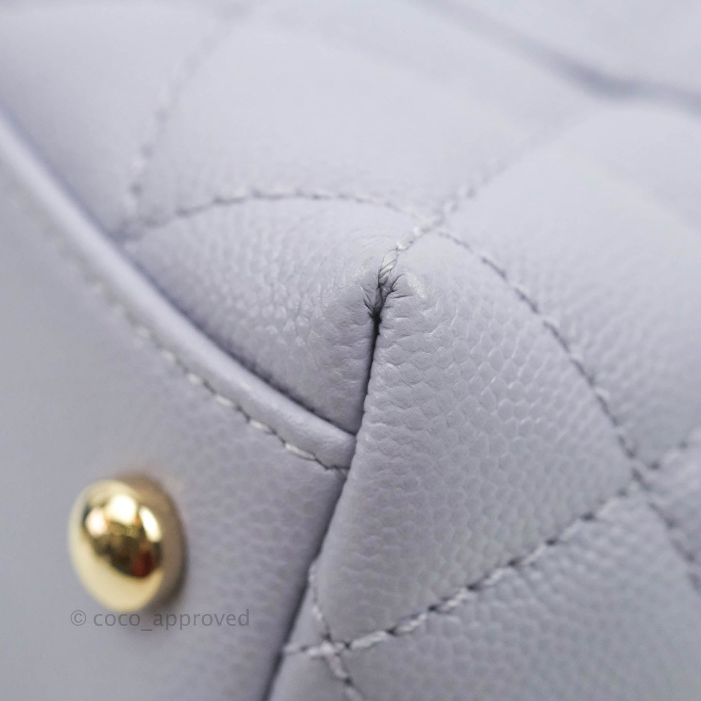 Chanel Mini Coco Handle Quilted Lilac Caviar Gold Hardware