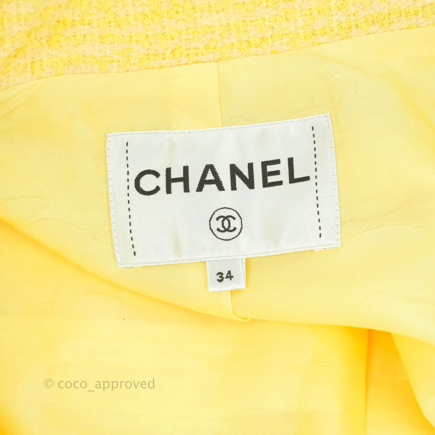 Chanel Yellow Tweed Jacket 21S