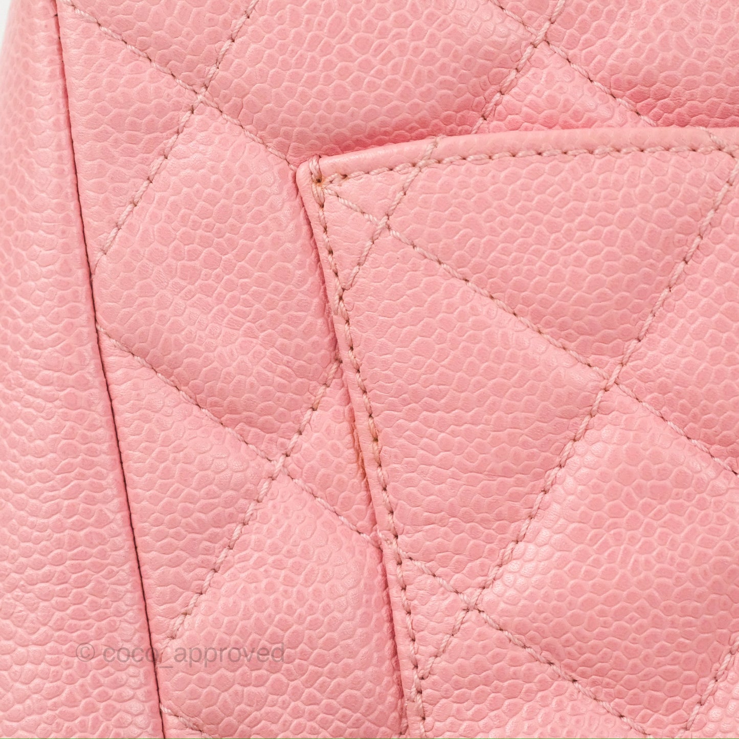 Chanel Vintage CC Quilted Shoulder Bag Pink Caviar Gold Hardware