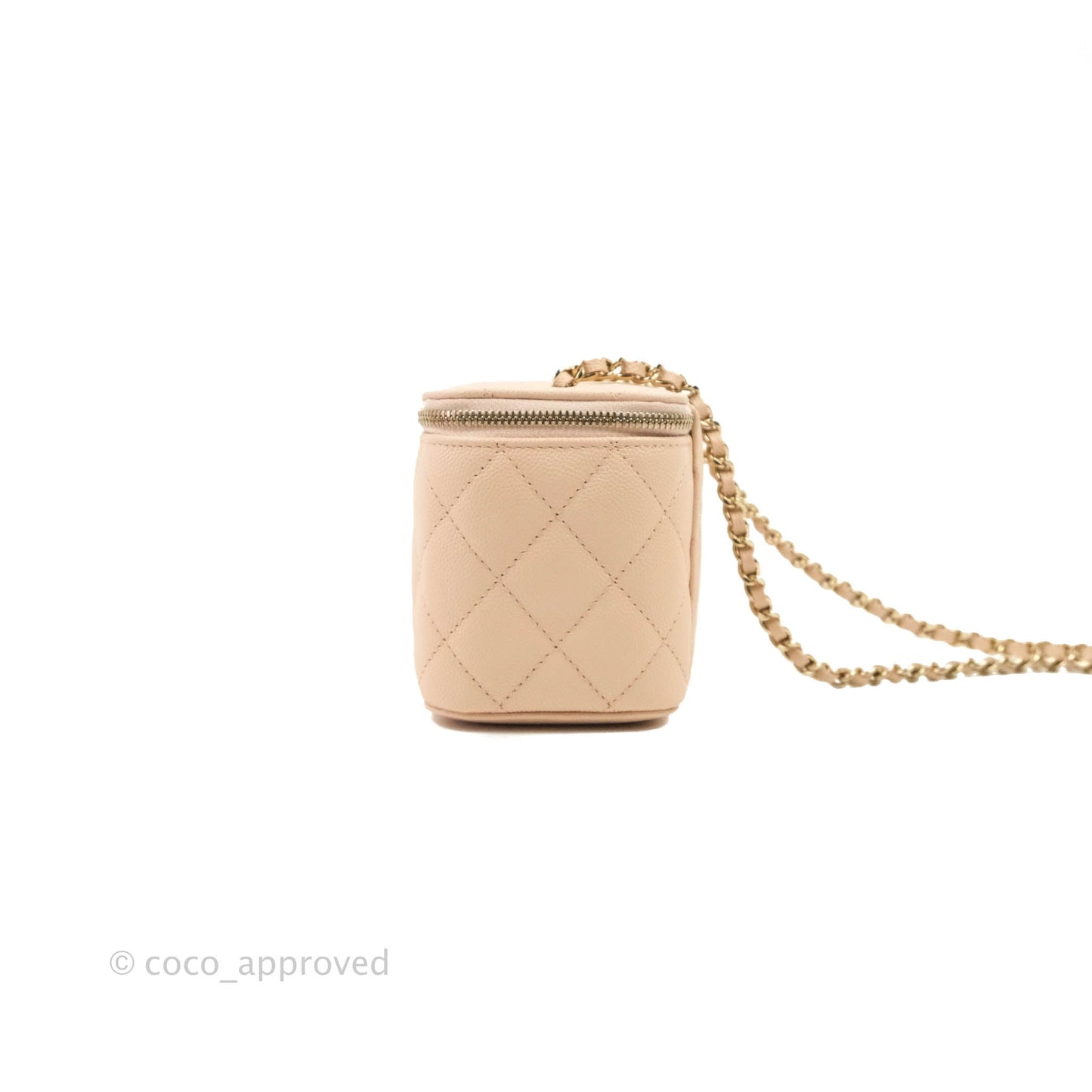 Chanel Vanity with Classic Chain Light Beige Caviar Gold Hardware 22C