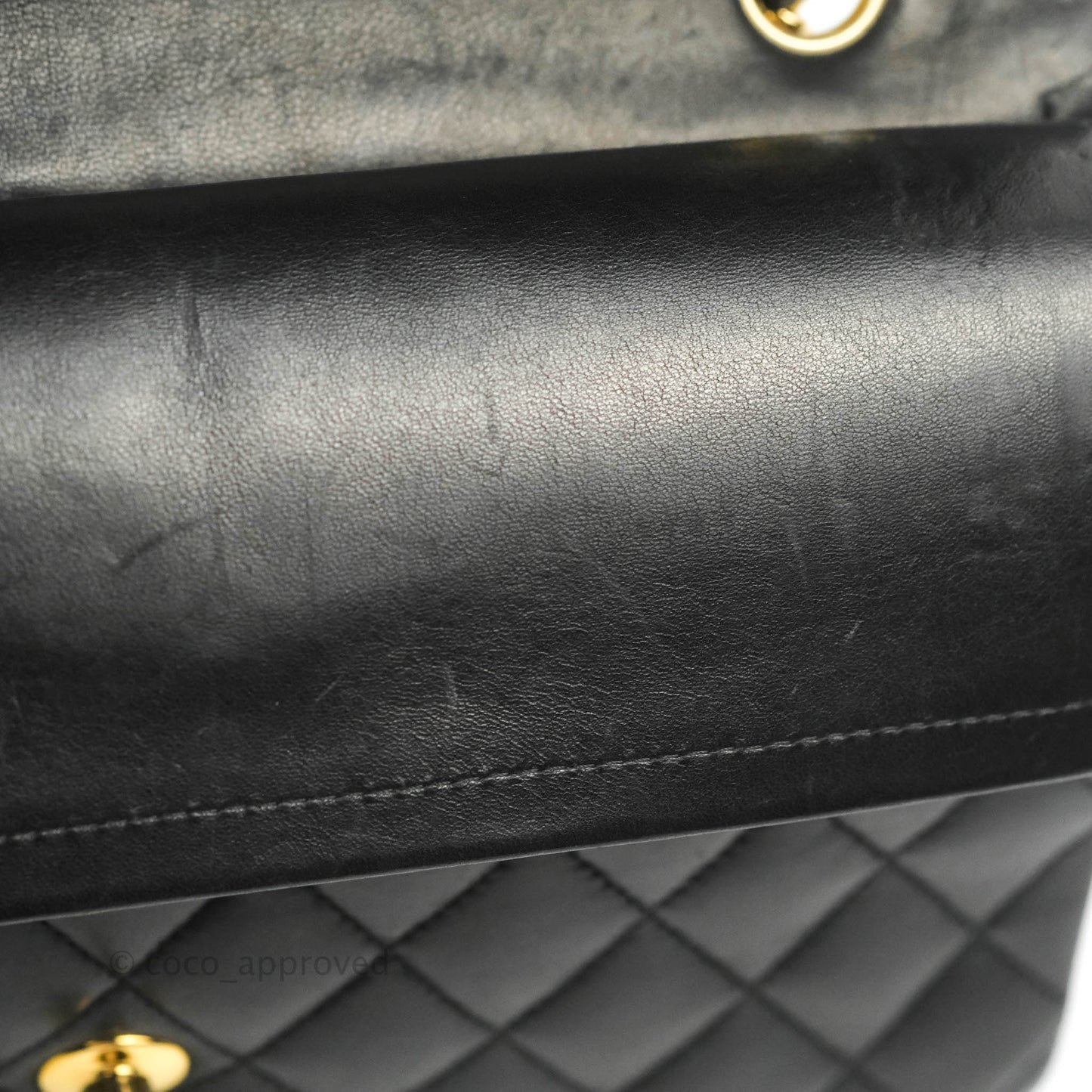Chanel Classic M/L Medium Flap Quilted Black Lambskin 24K Gold Hardware