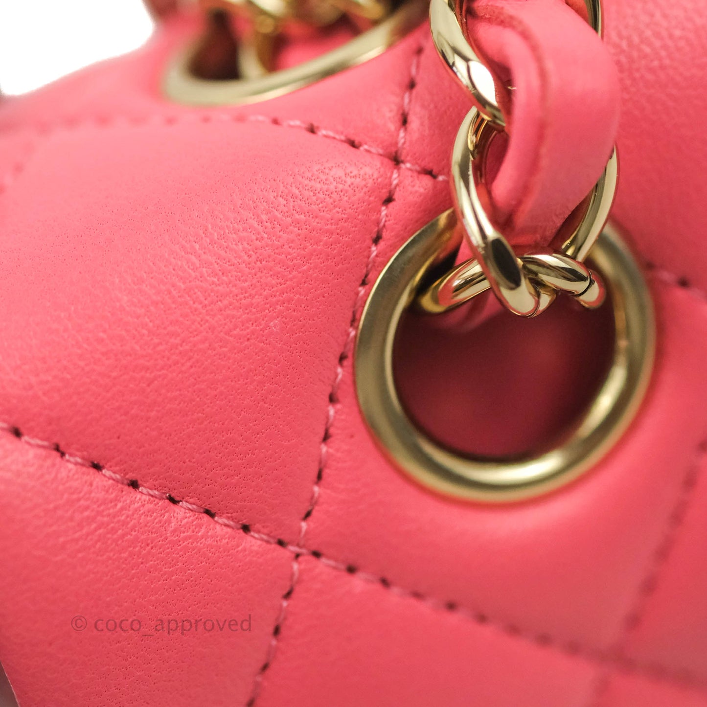 Chanel Small Classic Quilted Flap Rosy Pink Lambskin Gold Hardware