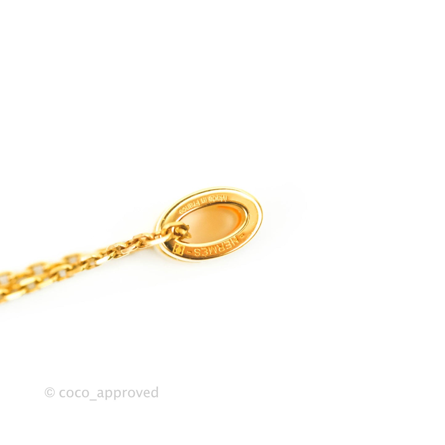 Hermès Mini Pop H White Pendant Necklace Gold Hardware