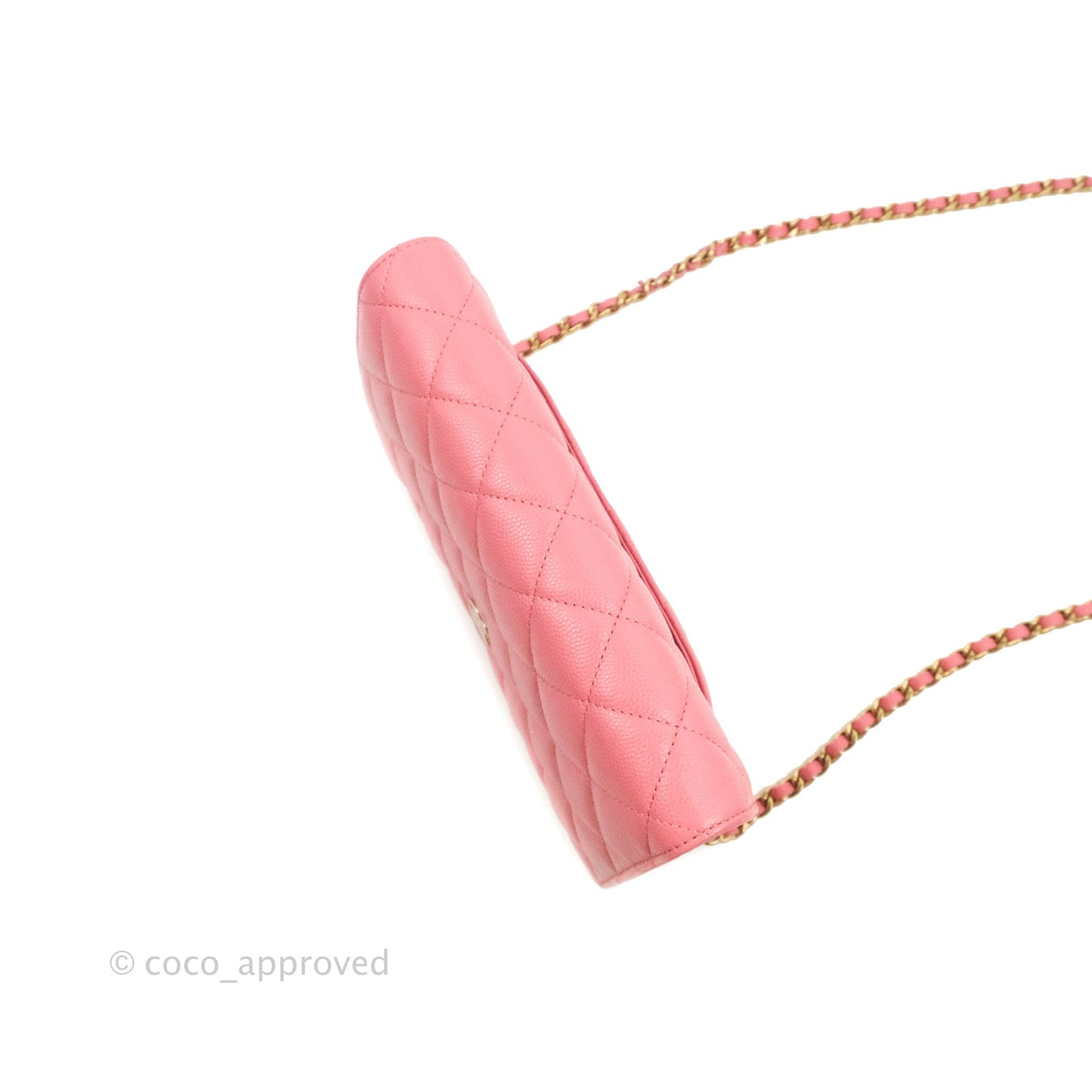 Chanel Quilted Classic Wallet on Chain WOC Pink Caviar Gold Hardware