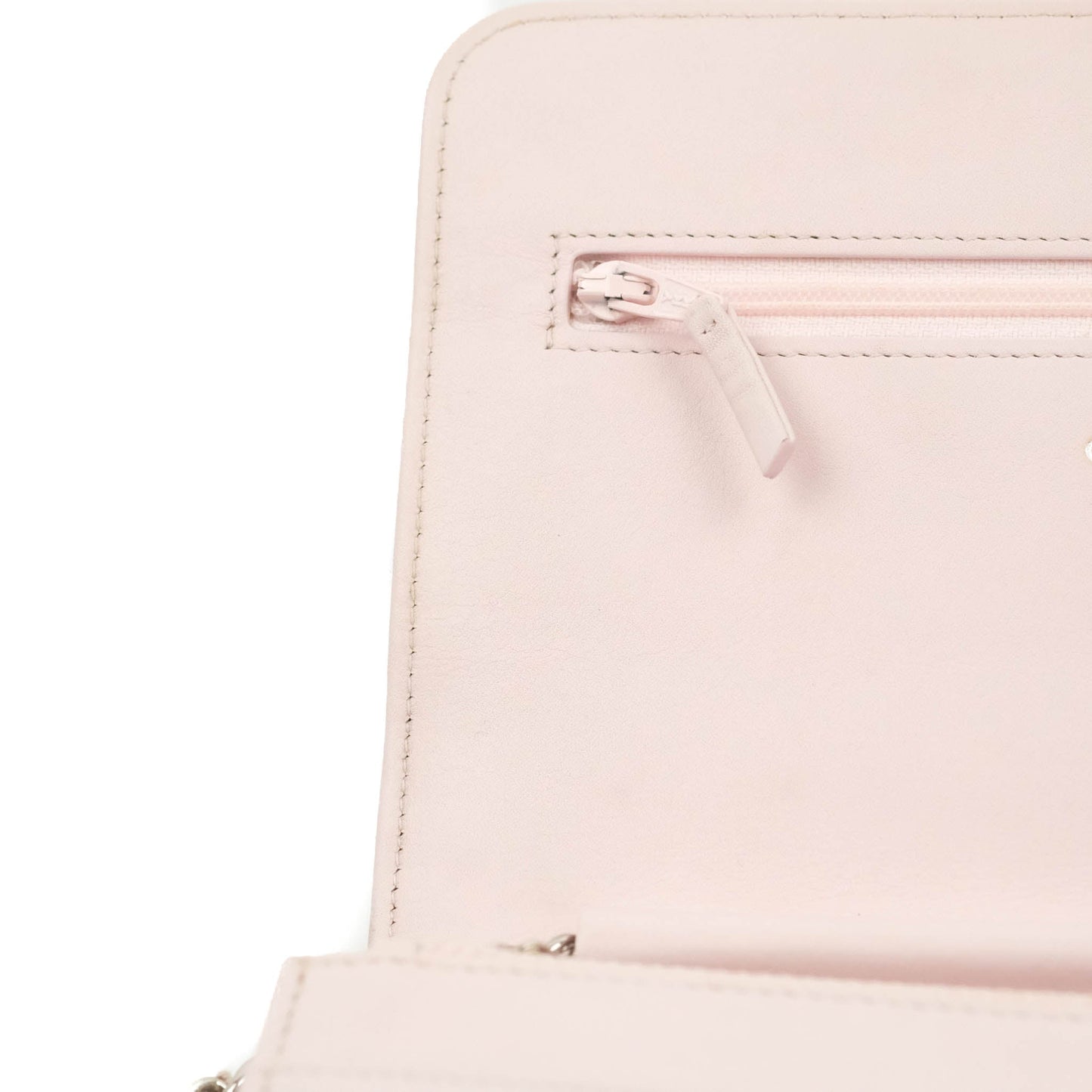Chanel Deauville Wallet On Chain WOC Pink Canvas Silver Hardware