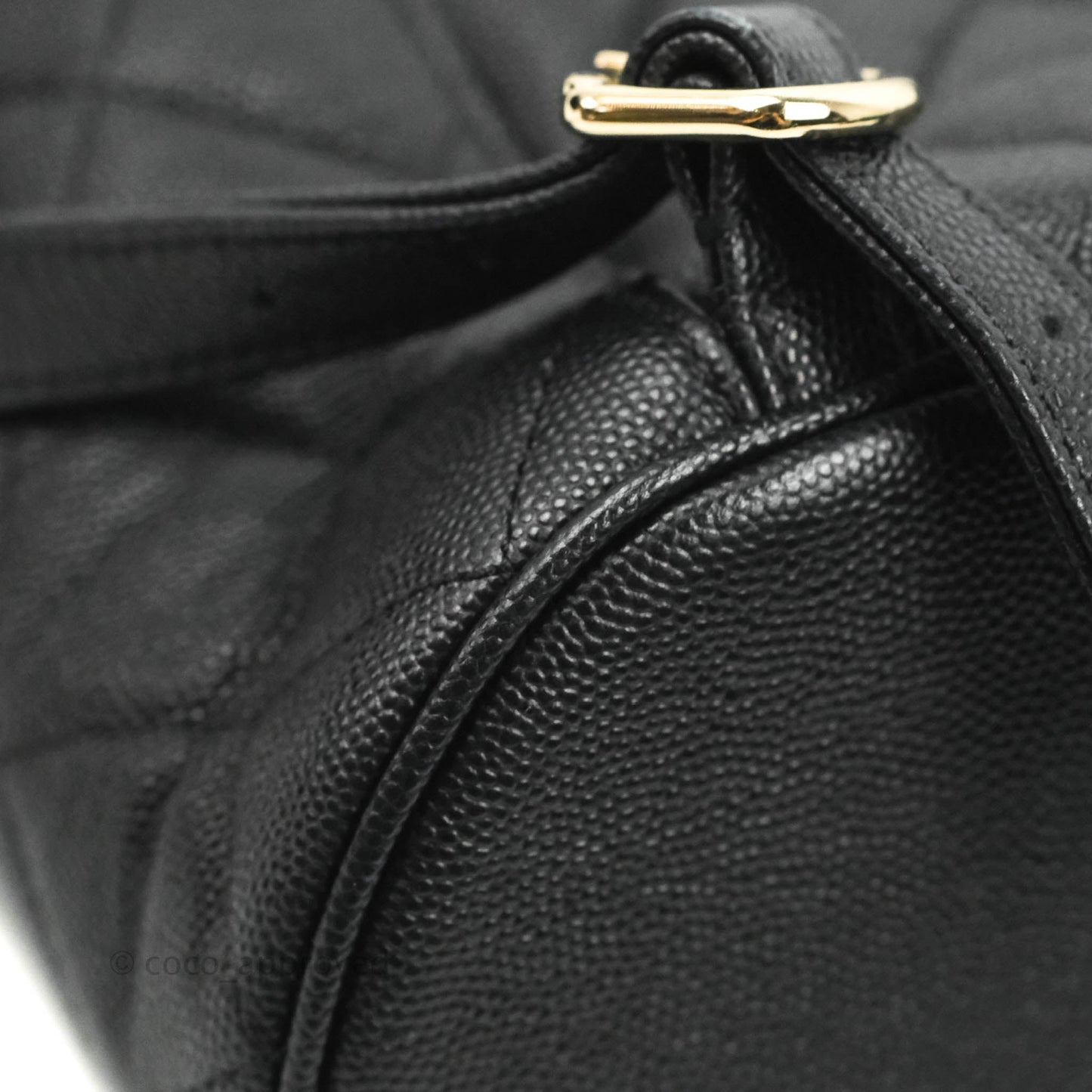 Chanel Quilted Black Caviar Duma Backpack Bag Gold Hardware