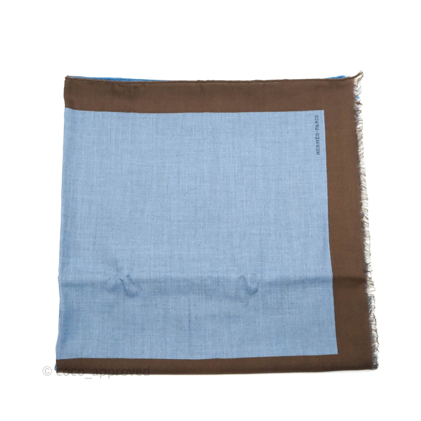 Hermès Cashmere/Silk Stole in Blue Brown