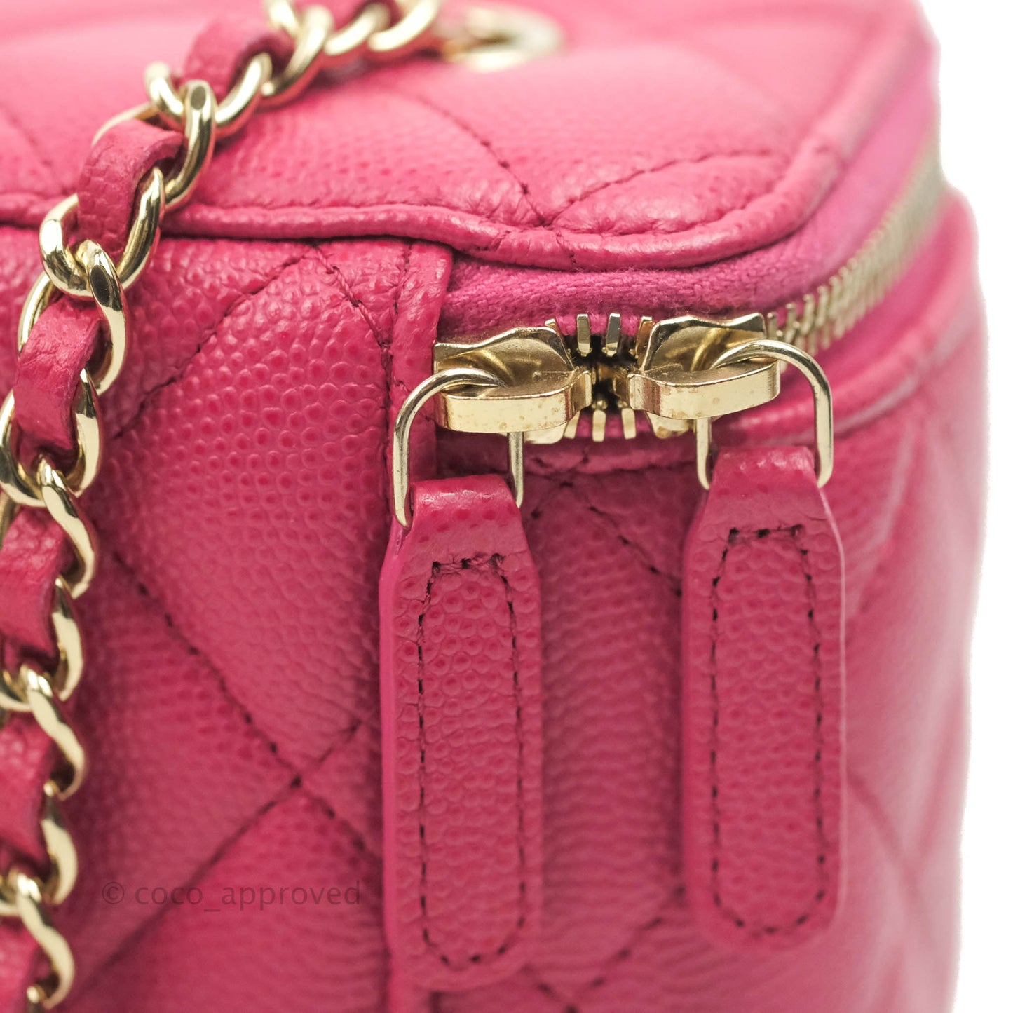 Chanel Vanity with Classic Chain Pink Caviar Gold Hardware