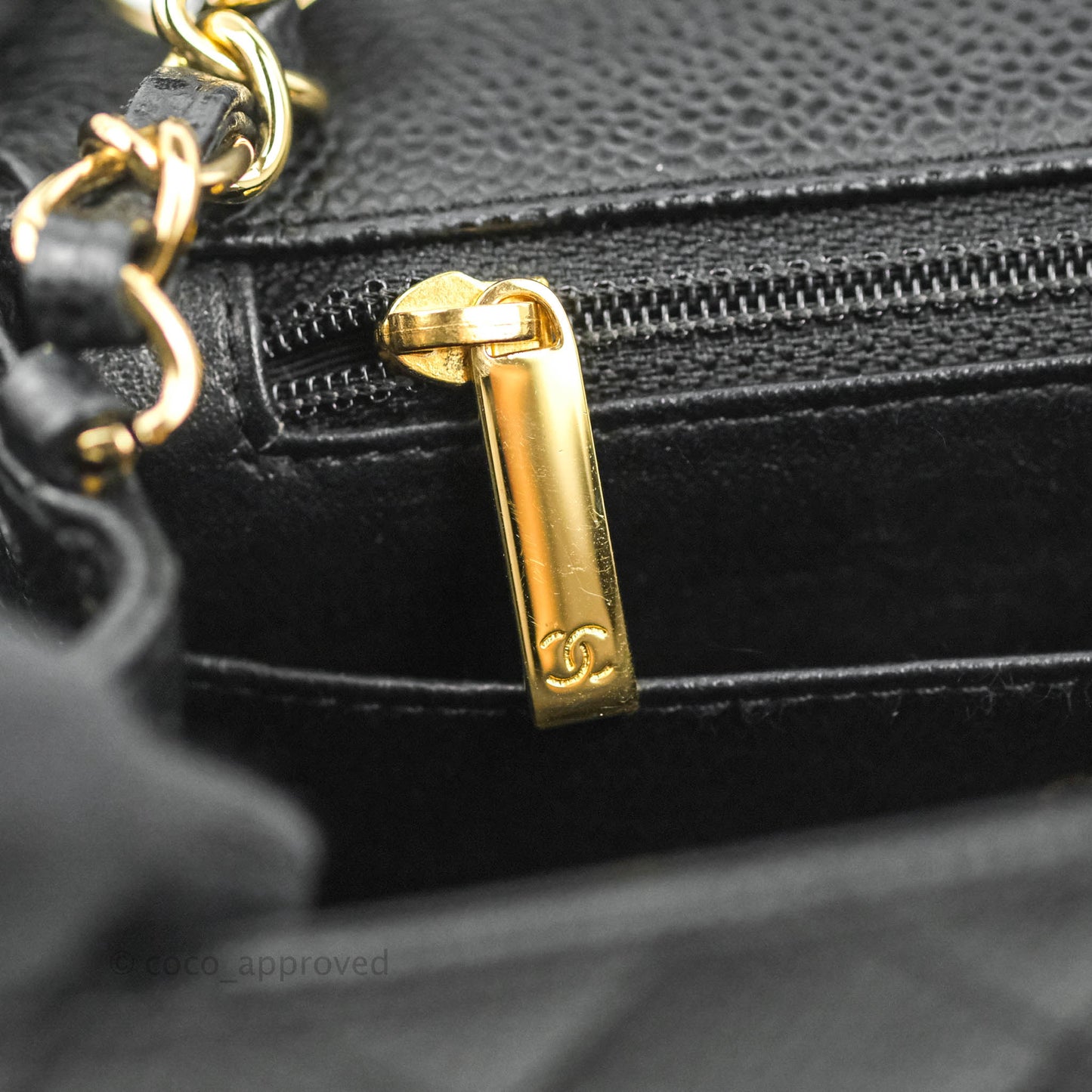Chanel Quilted Mini Square Flap Bag Black Caviar 24K Gold Hardware