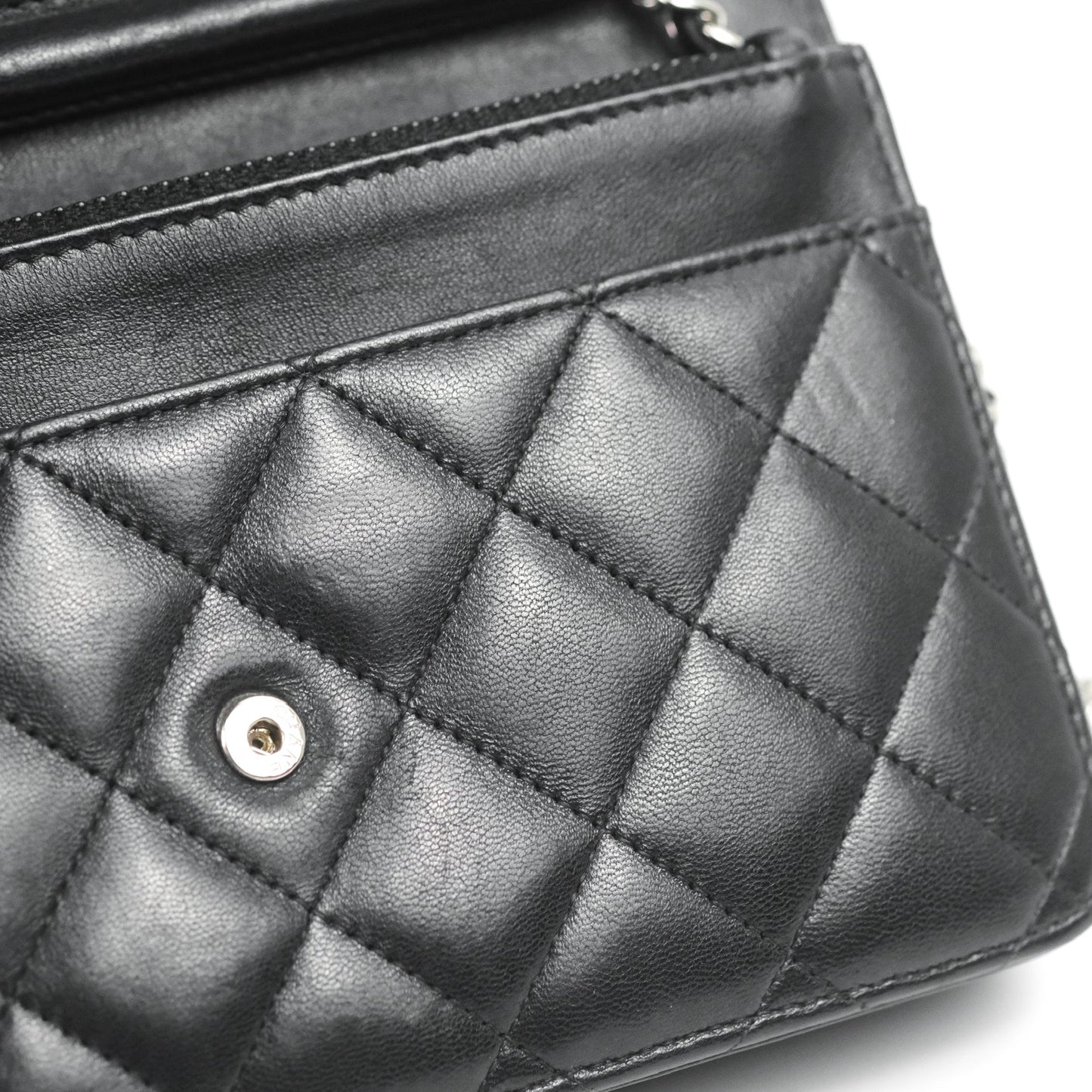 Chanel Quilted Classic WOC Black Lambskin Silver Hardware