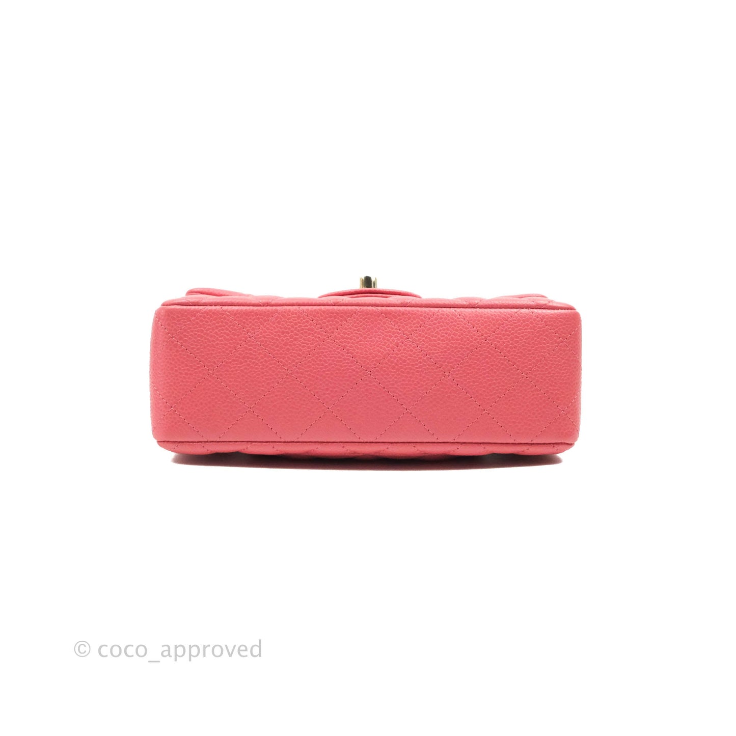 Chanel Quilted Mini Rectangular Flap Pearly Pink Caviar Gold Hardware 18S
