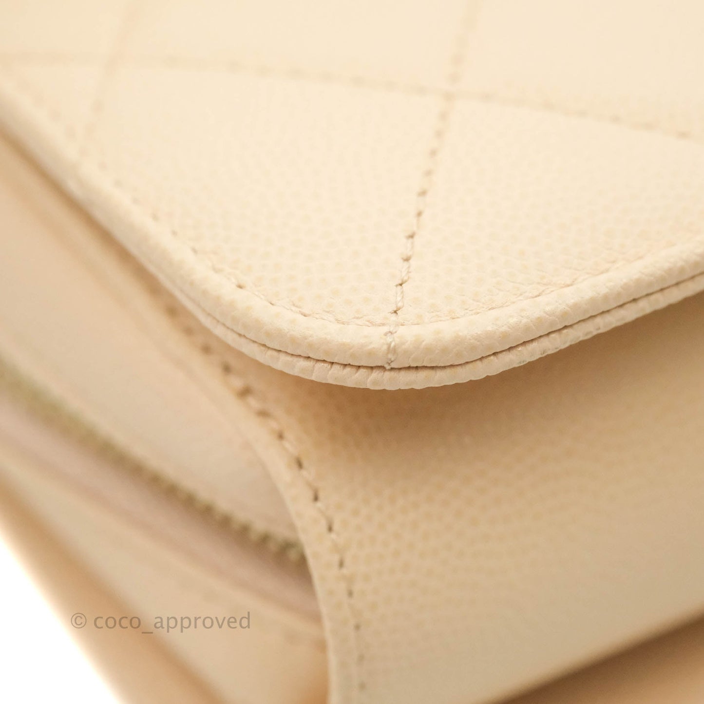 Chanel Quilted Like The Wallet Medium Flap Light Beige Caviar Gold Hardware 22C