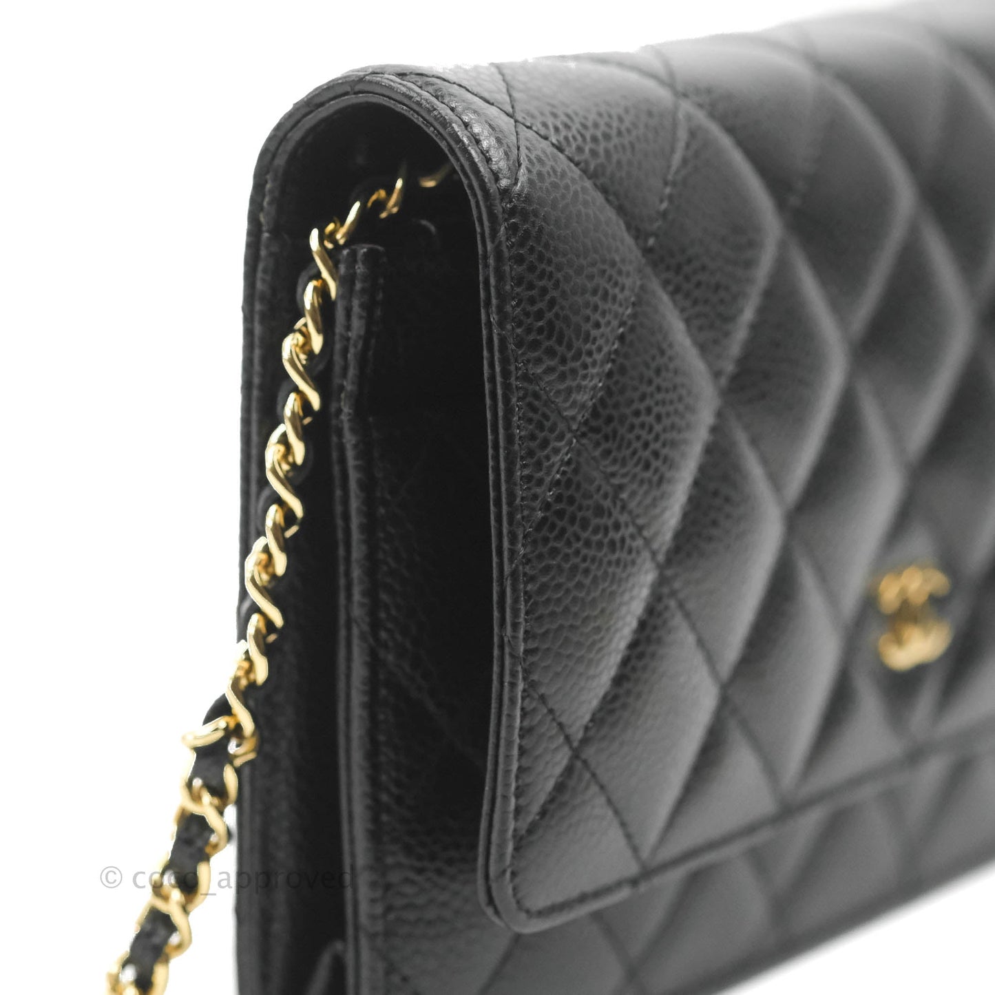 Chanel Quilted Wallet on Chain WOC Black Caviar Gold Hardware