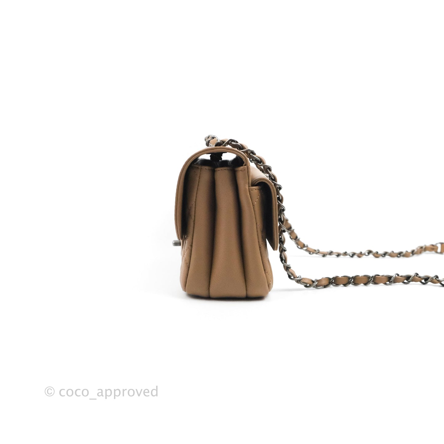 Chanel Flap Bag Dark Beige Caviar Ruthenium Hardware 17B