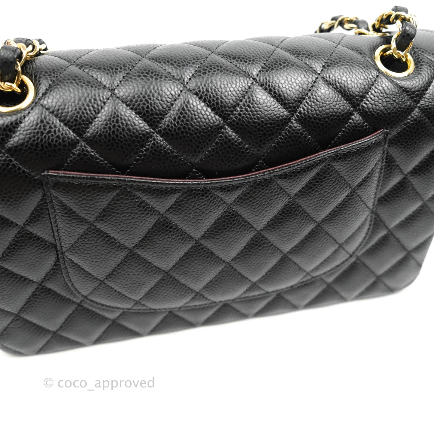 Chanel Classic M/L Medium Double Flap Black Caviar Gold Hardware