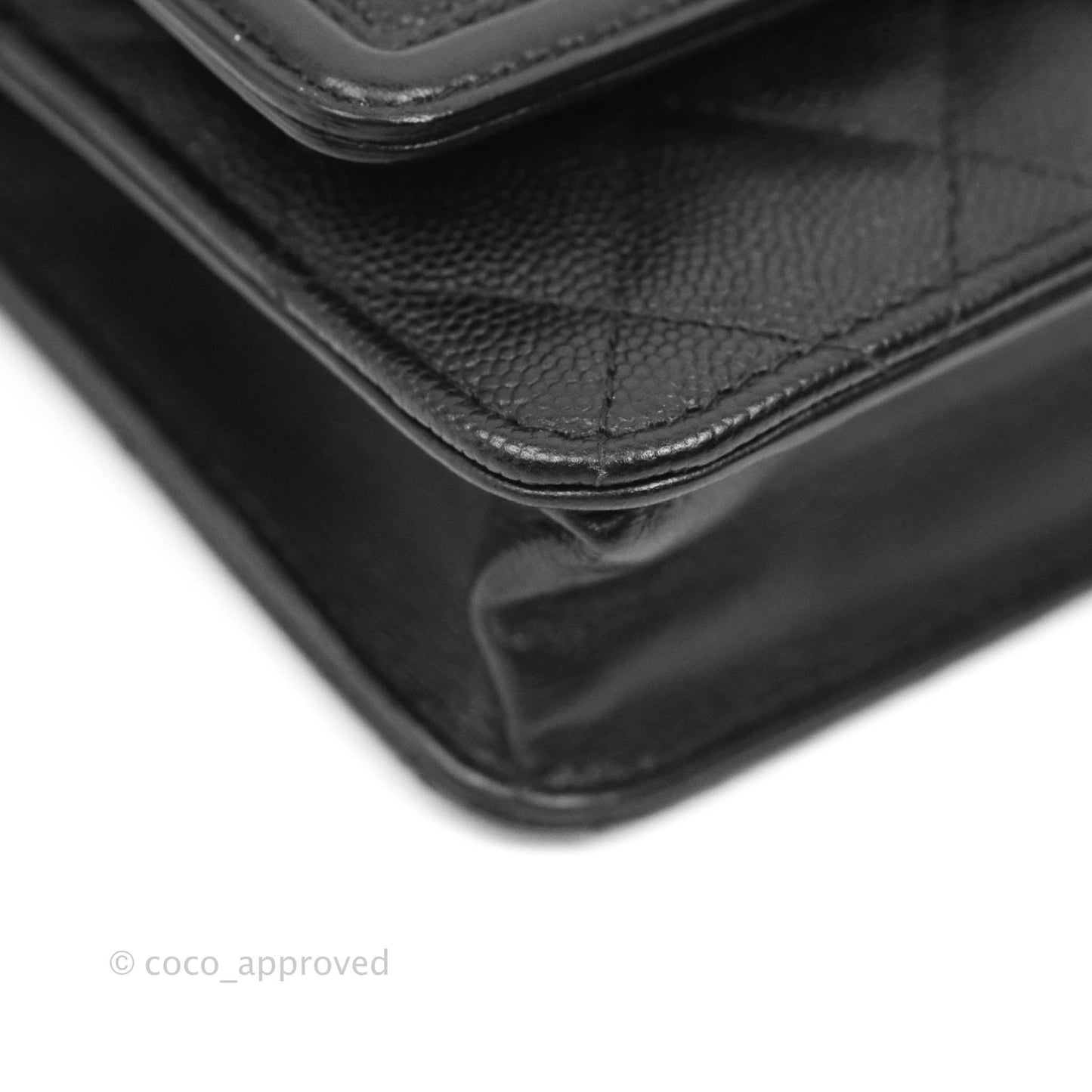 Chanel Filigree Wallet on Chain WOC Black Caviar Gold Hardware