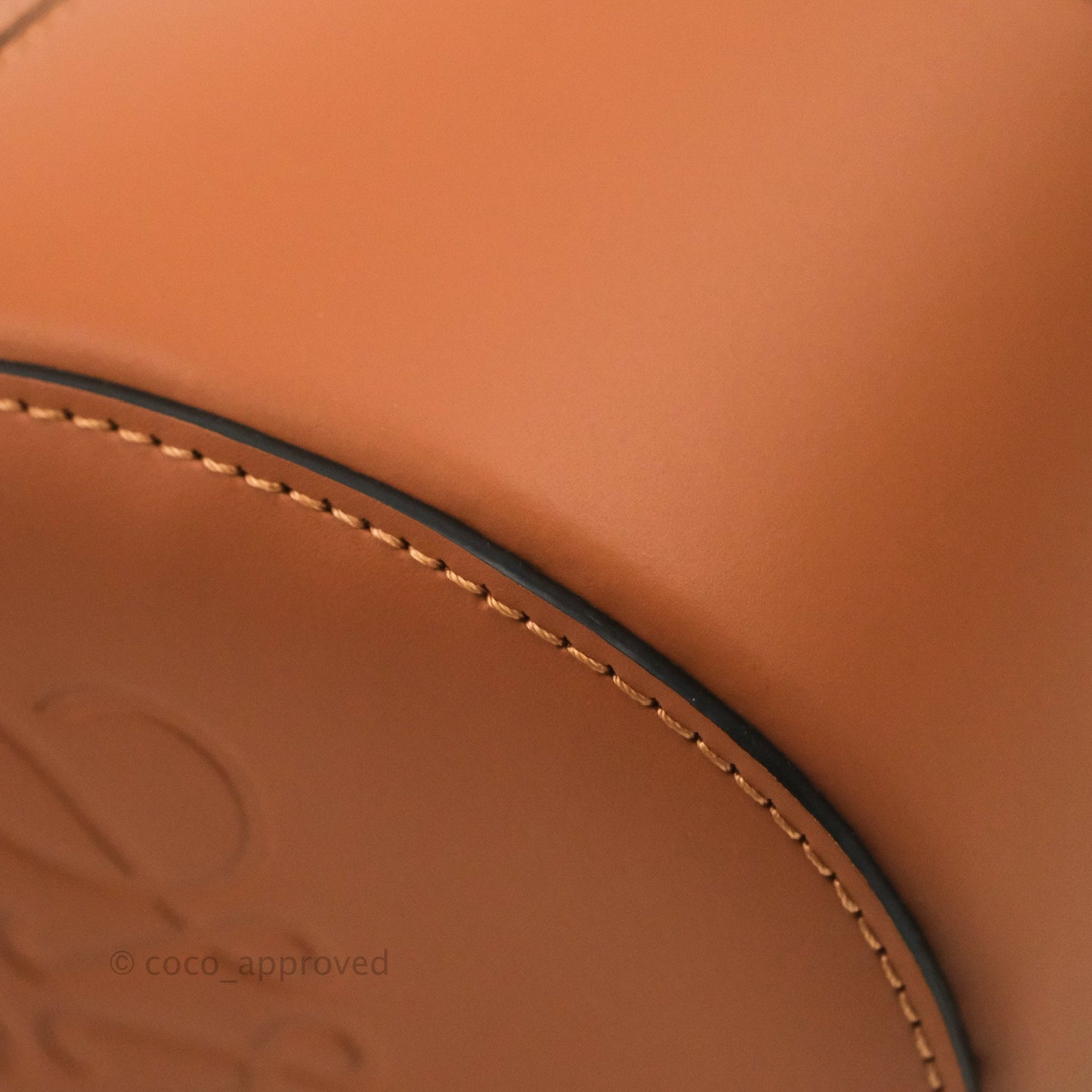 Loewe Small Balloon Bucket Bag Canvas Tan Calfskin