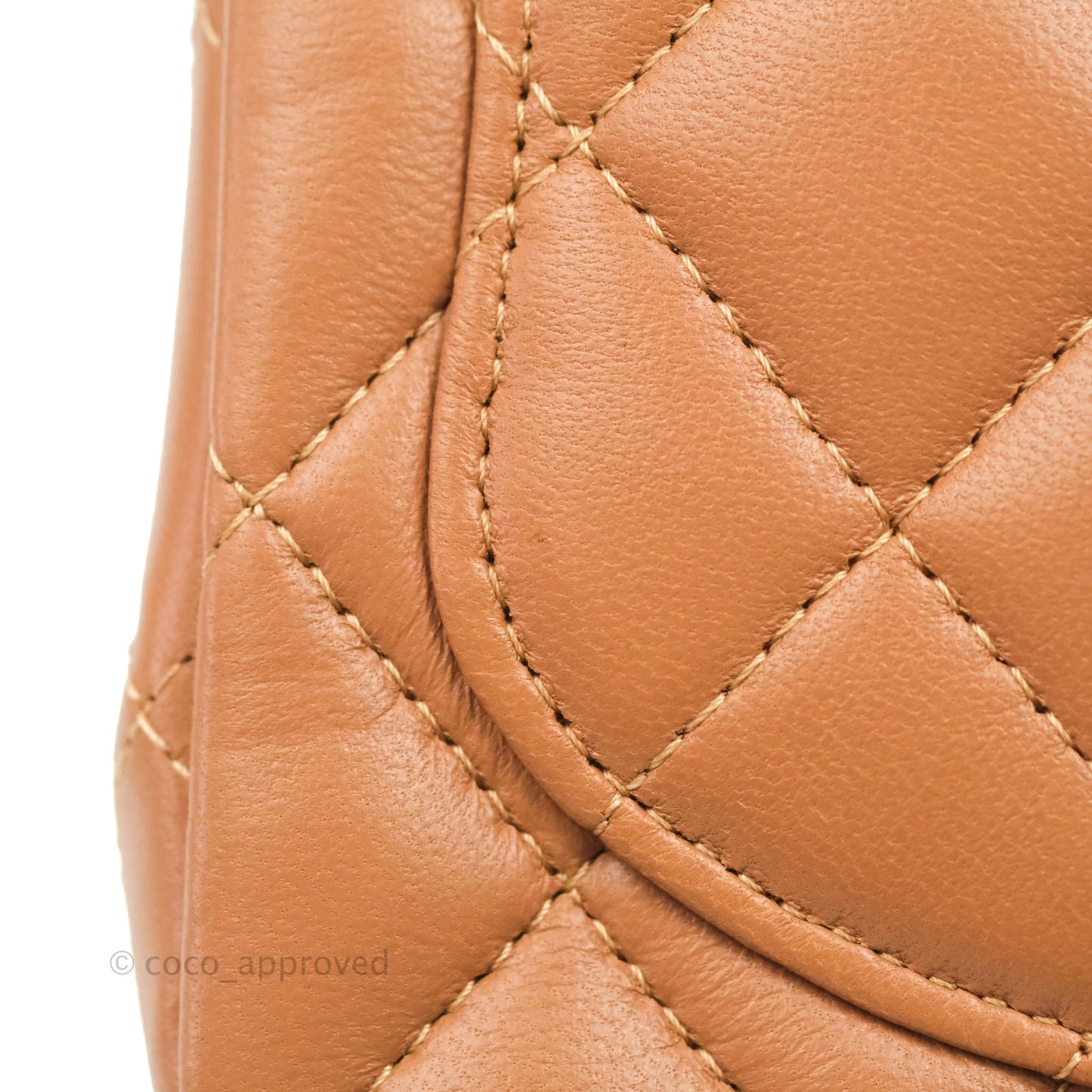 Chanel Classic Quilted Mini Square Caramel Dark Beige Lambskin Gold Hardware