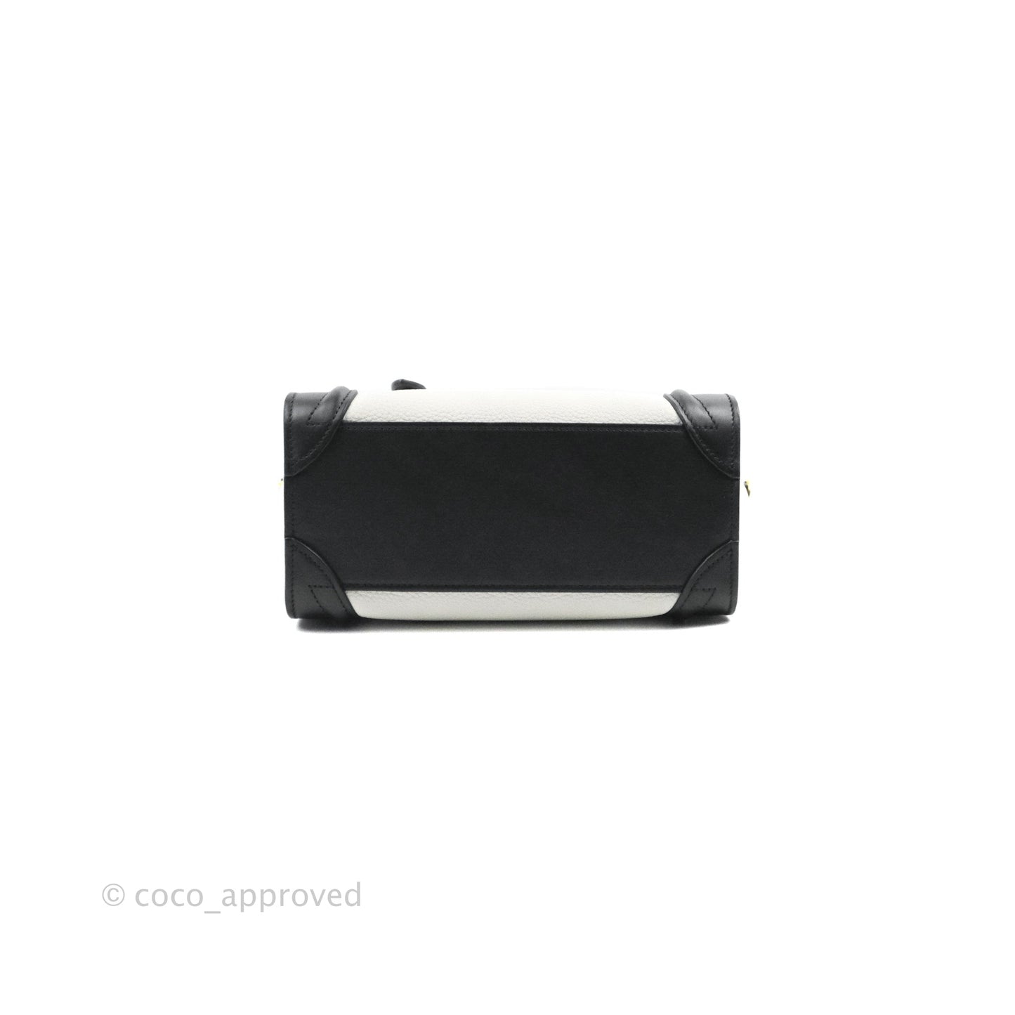 Celine Nano Luggage Bag Tricolour Dune/White/Black Grained Calfskin