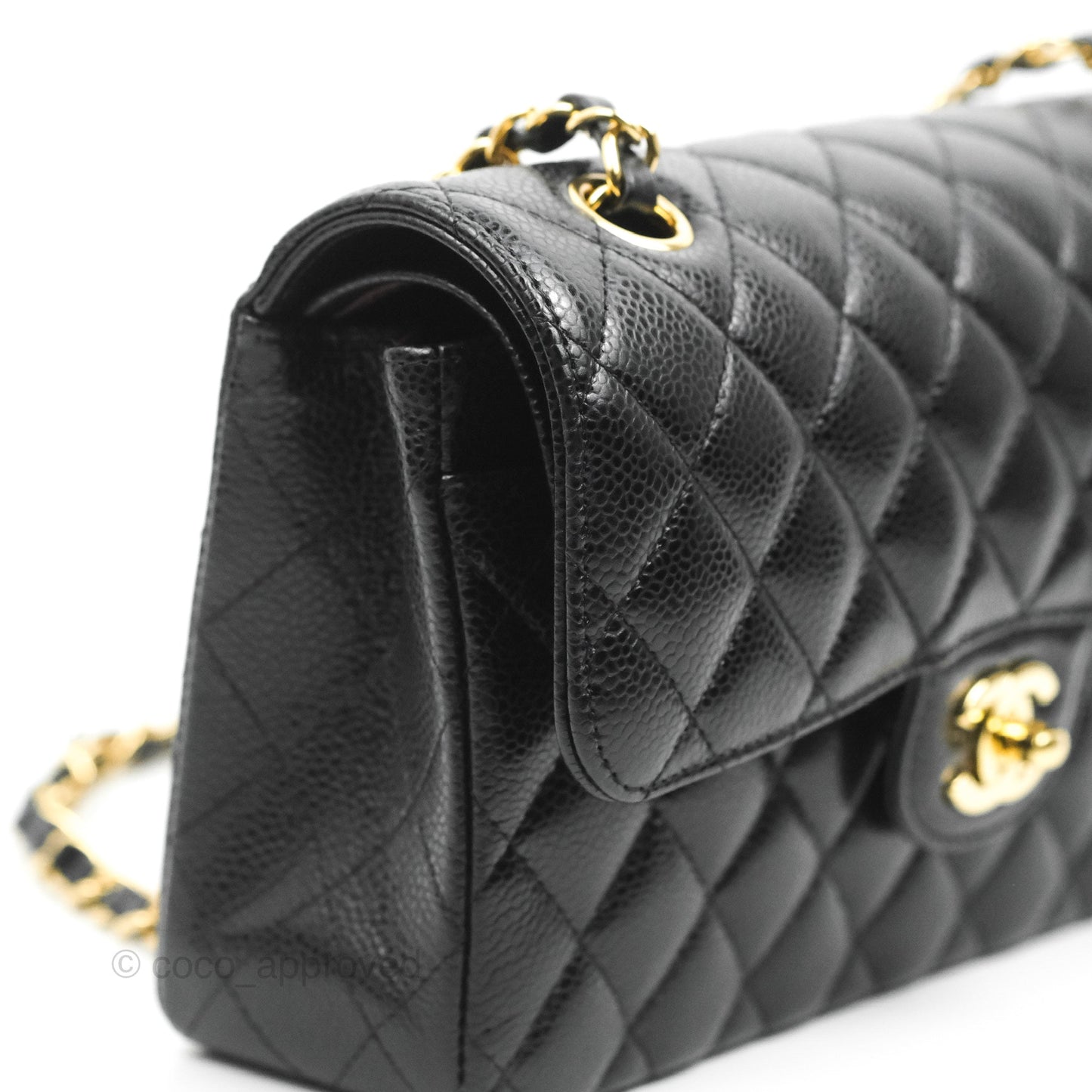 Chanel Small Classic Quilted Flap Black Caviar Gold Hardware