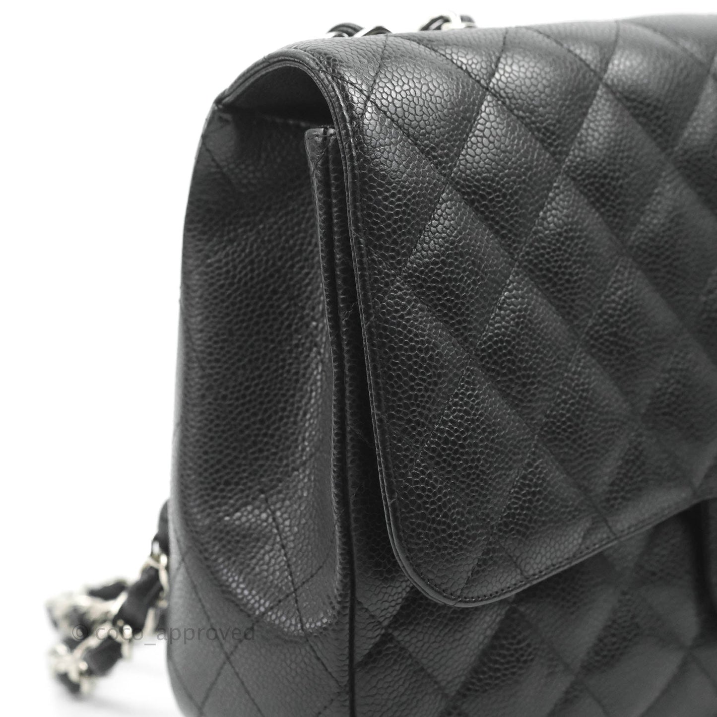 Chanel Jumbo Single Flap Black Caviar Silver Hardware⁣⁣