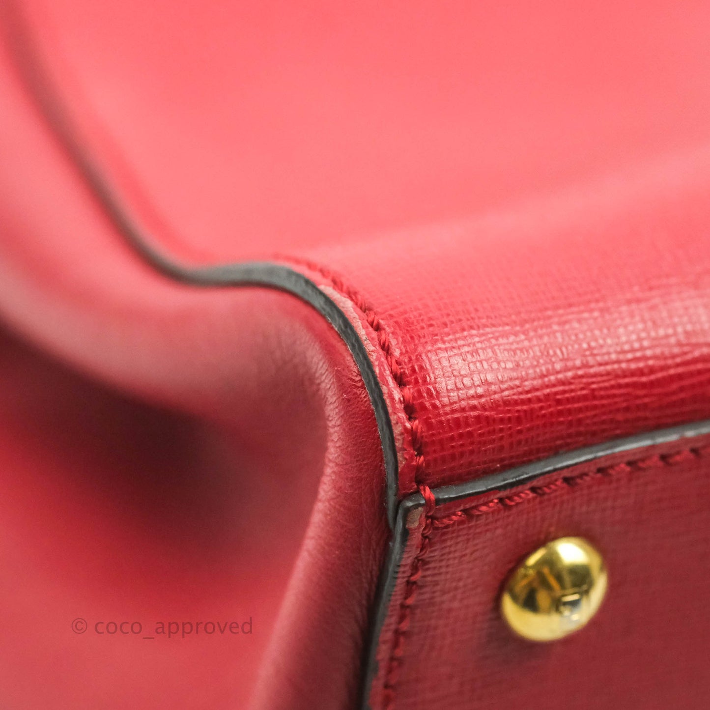 Fendi 2 Jours Red Bag Gold Hardware